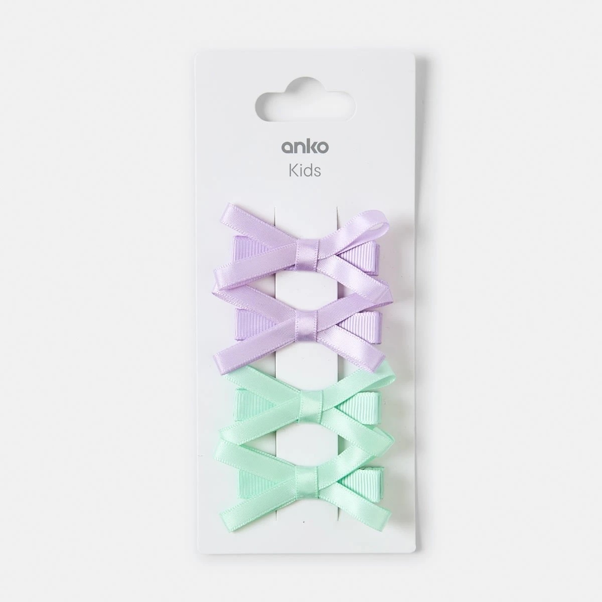 3 4 Pack Green and Purple Satin Bow Hair Clips, 3 of 3