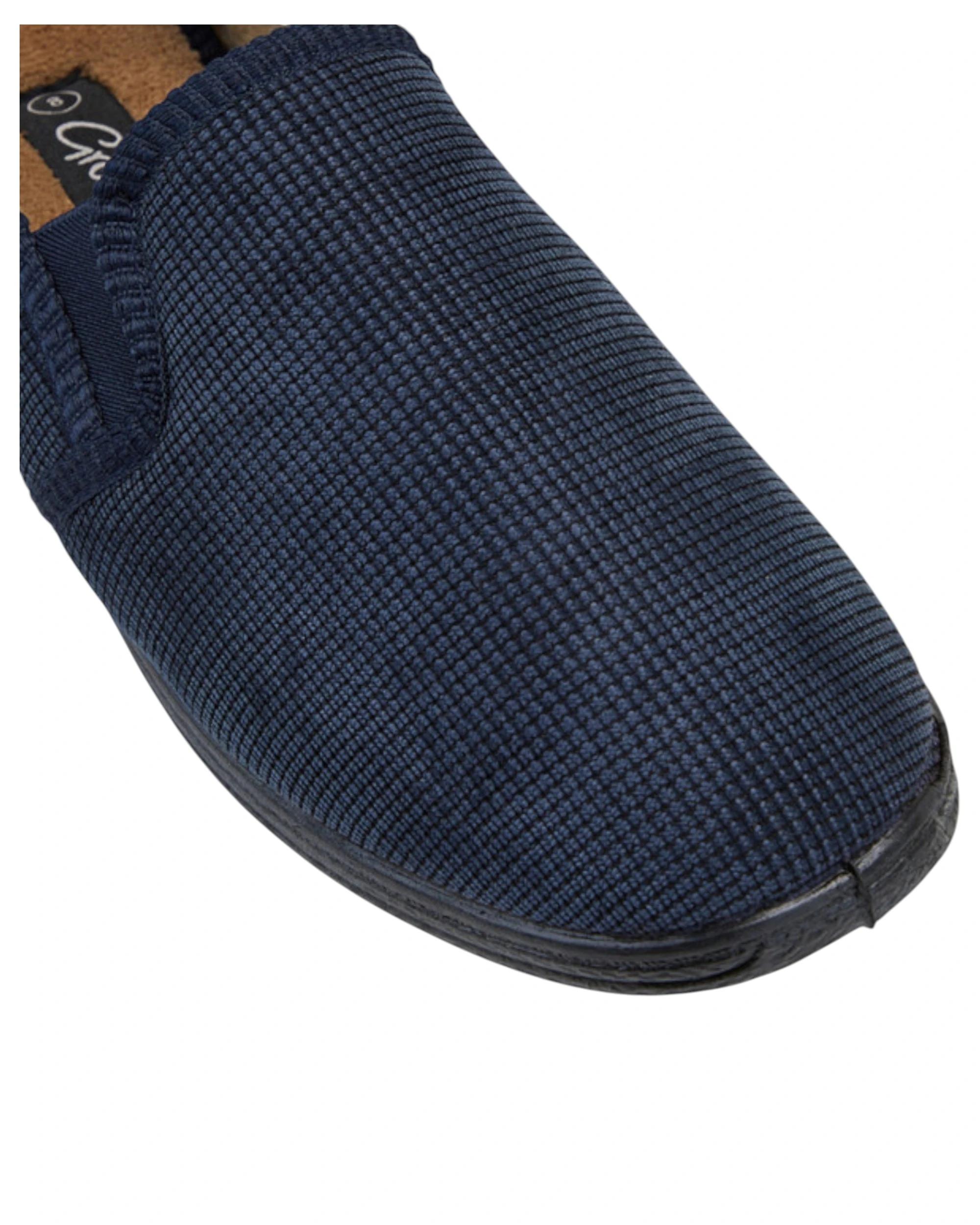 2 Grosby Richard Slippers Mens Casual Slip On Corduroy Navy Shoes NAVY, 2 of 3