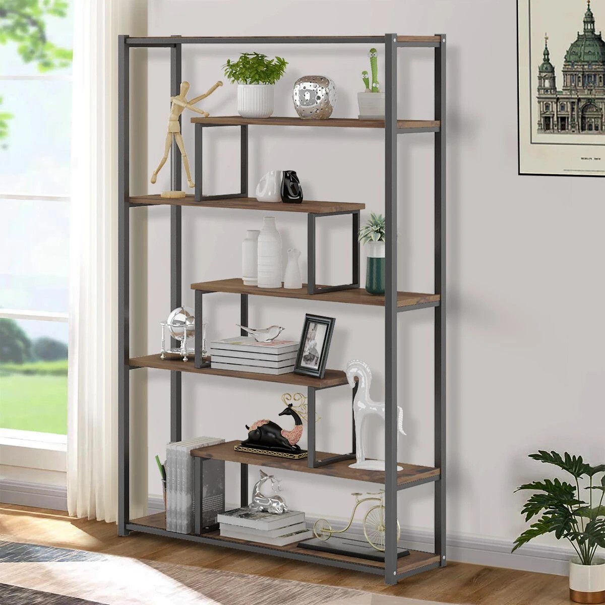 2 LUXSUITE 7-tier Bookshelf Bookcase Storage Display Rack, 2 of 8
