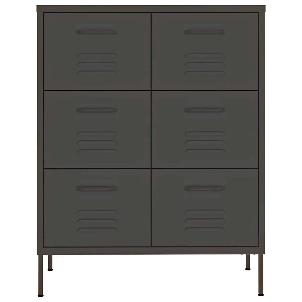 3 Vidaxl Drawer Cabinet - Charcoal, 3 of 10