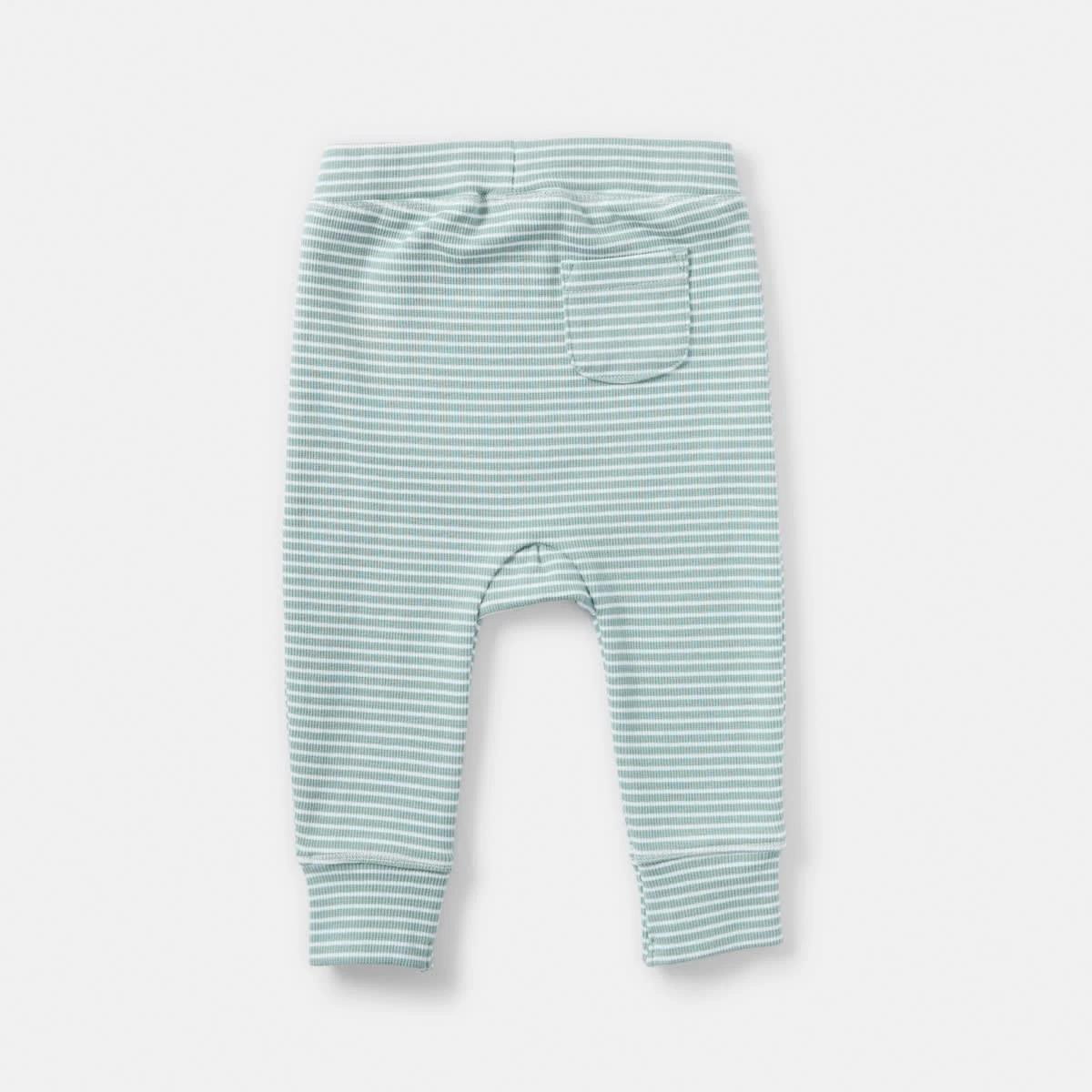 2 Stripe Rib Leggings Grn Stripe, 2 of 3