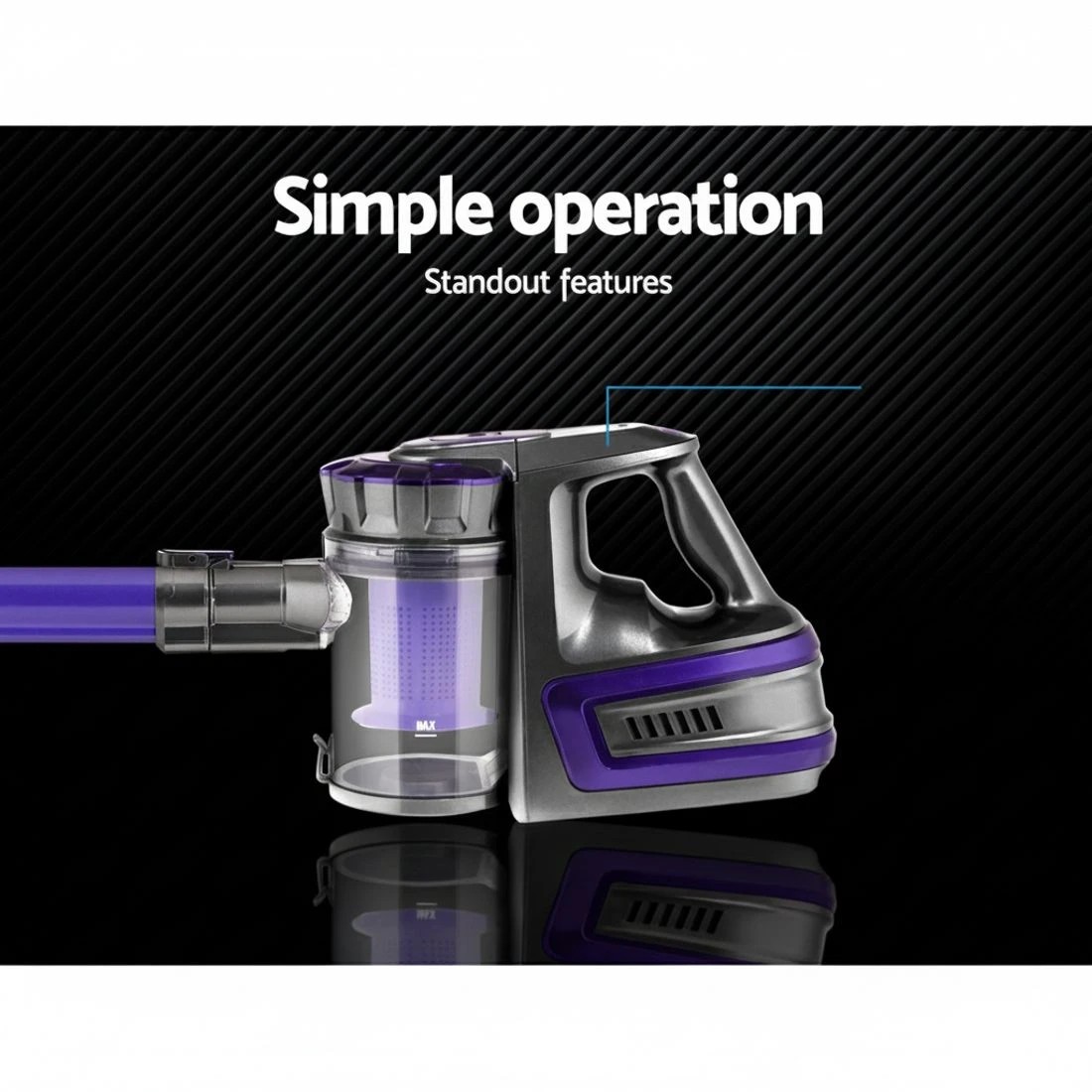 4 Devanti Stick Vacuum Cleaner Bagless Cordless 150W Purple - Purple, 4 of 7