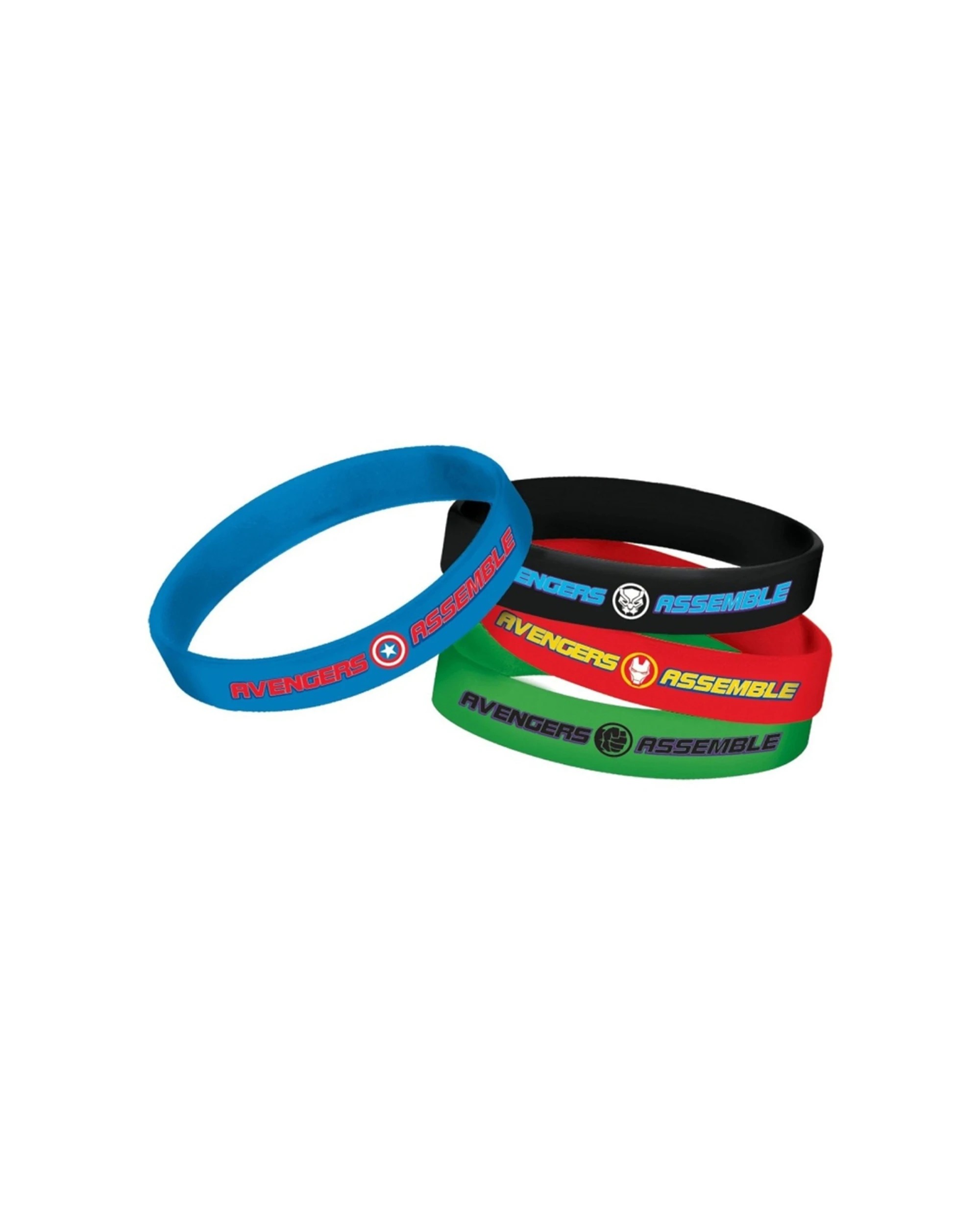1 Anagram 4pc Attire Accessory Marvel Powers Unite Rubber Bracelets - Multi, 1 of 1