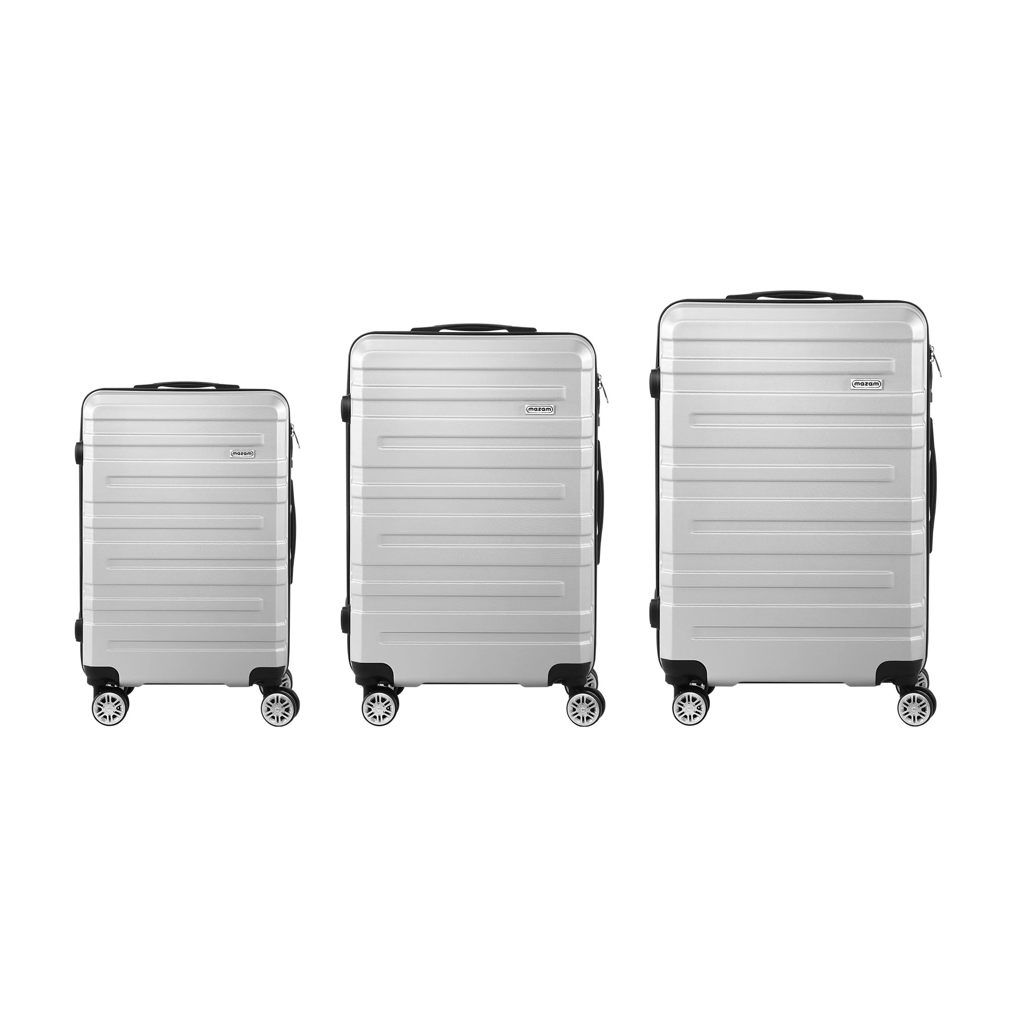 6 Mazam 3PCS Luggage Suitcase Trolley Set Travel TSA Lock ABS Hard Case - Silver, 6 of 8