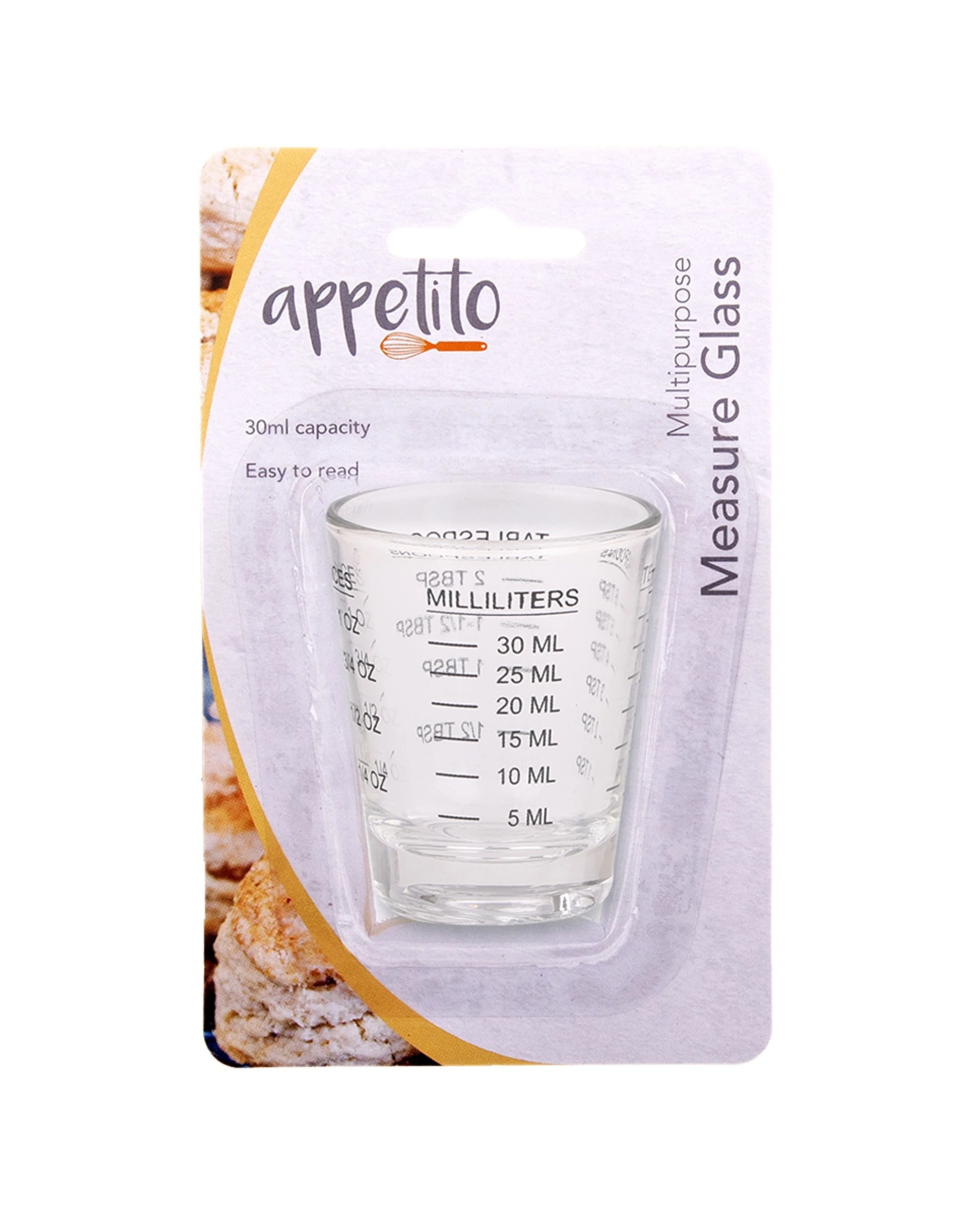 3 Appetito 6PK Multipurpose Measure Glass Home Kitchen Cooking 30ml - Clear, 3 of 5