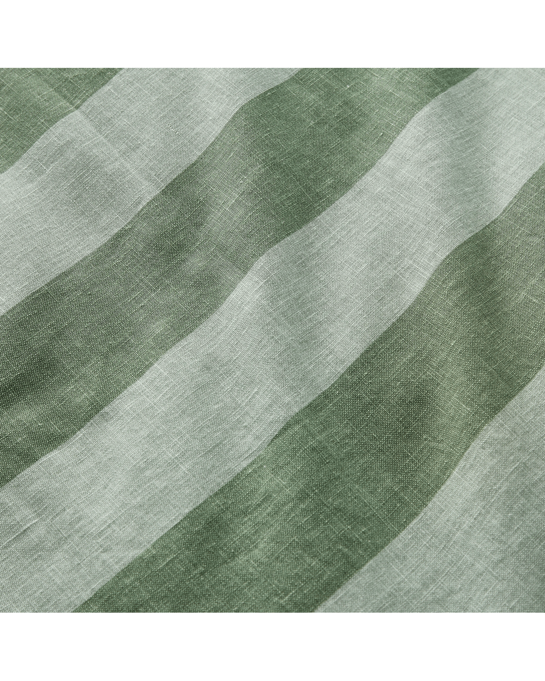 4 Stripe Linen Cotton Quilt Cover Set - Queen Bed, Green, 4 of 7