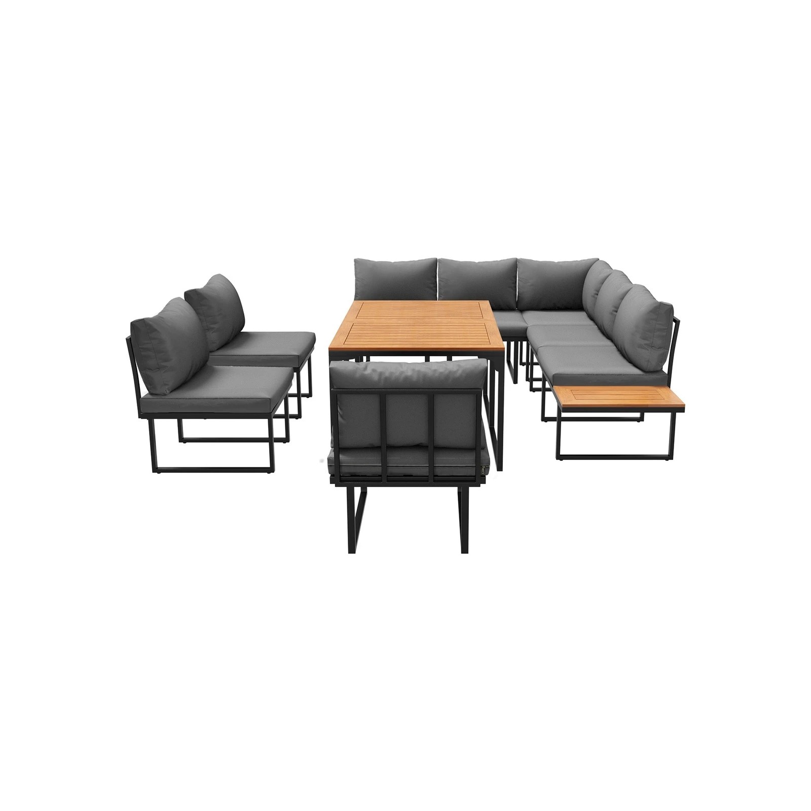 6 Livsip 8 Seater Outdoor Dining Sofa Set Lounge Furniture with Side Table - Multi, 6 of 8