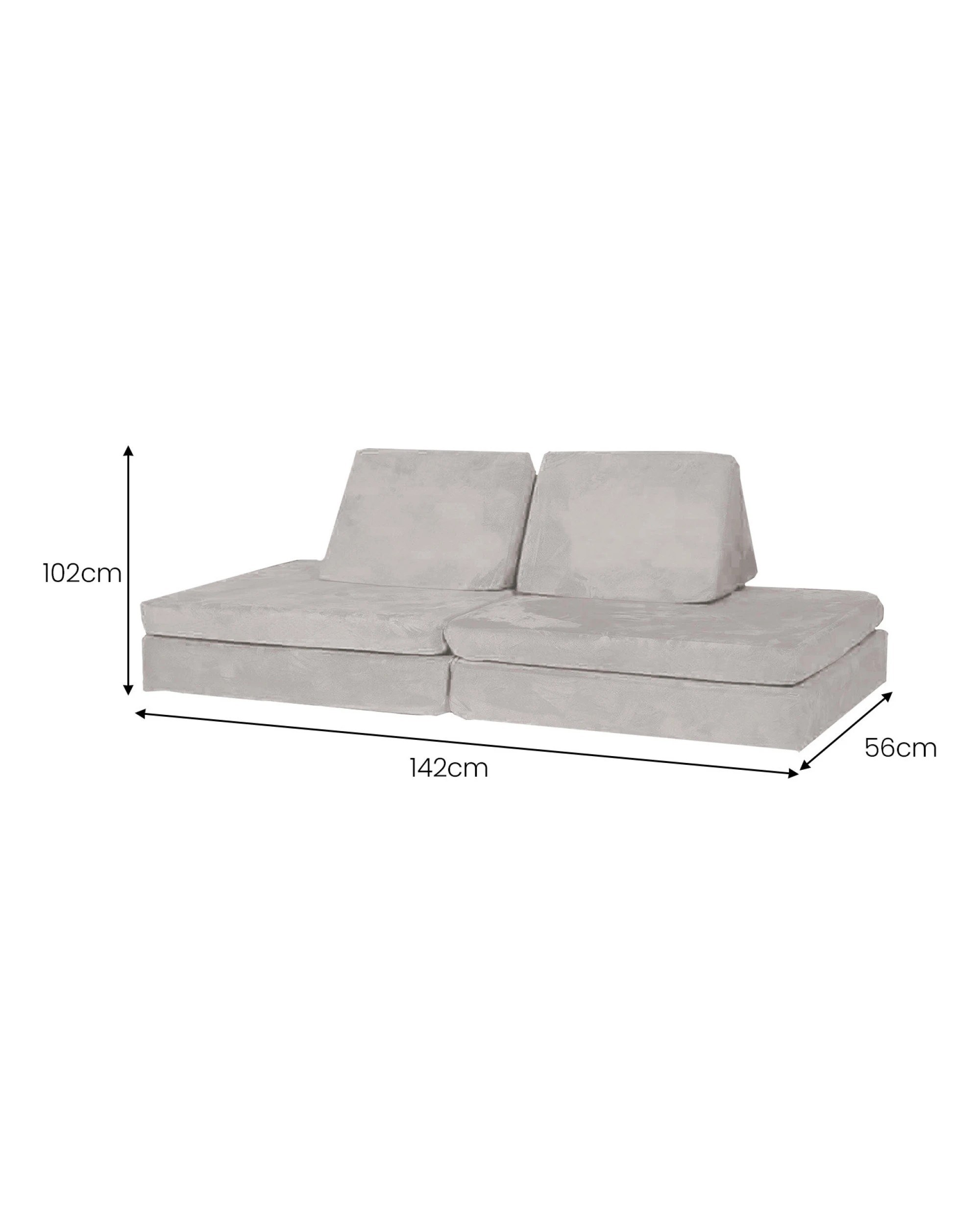 2 Huddle Kids Modular Play Foam Couch - Grey, 2 of 9