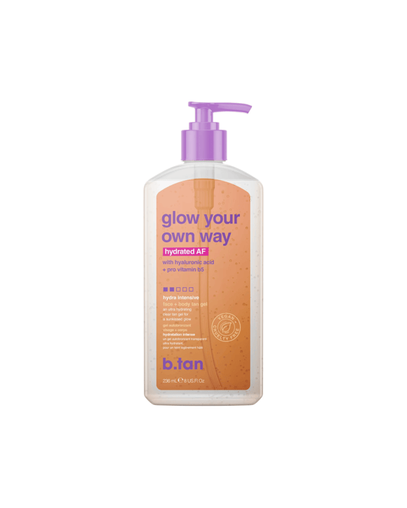 b.tan Glow Your Own Way Hydrated AF Tan Gel 236ml - Hyaluronic Acid and Pro Vitamin B5