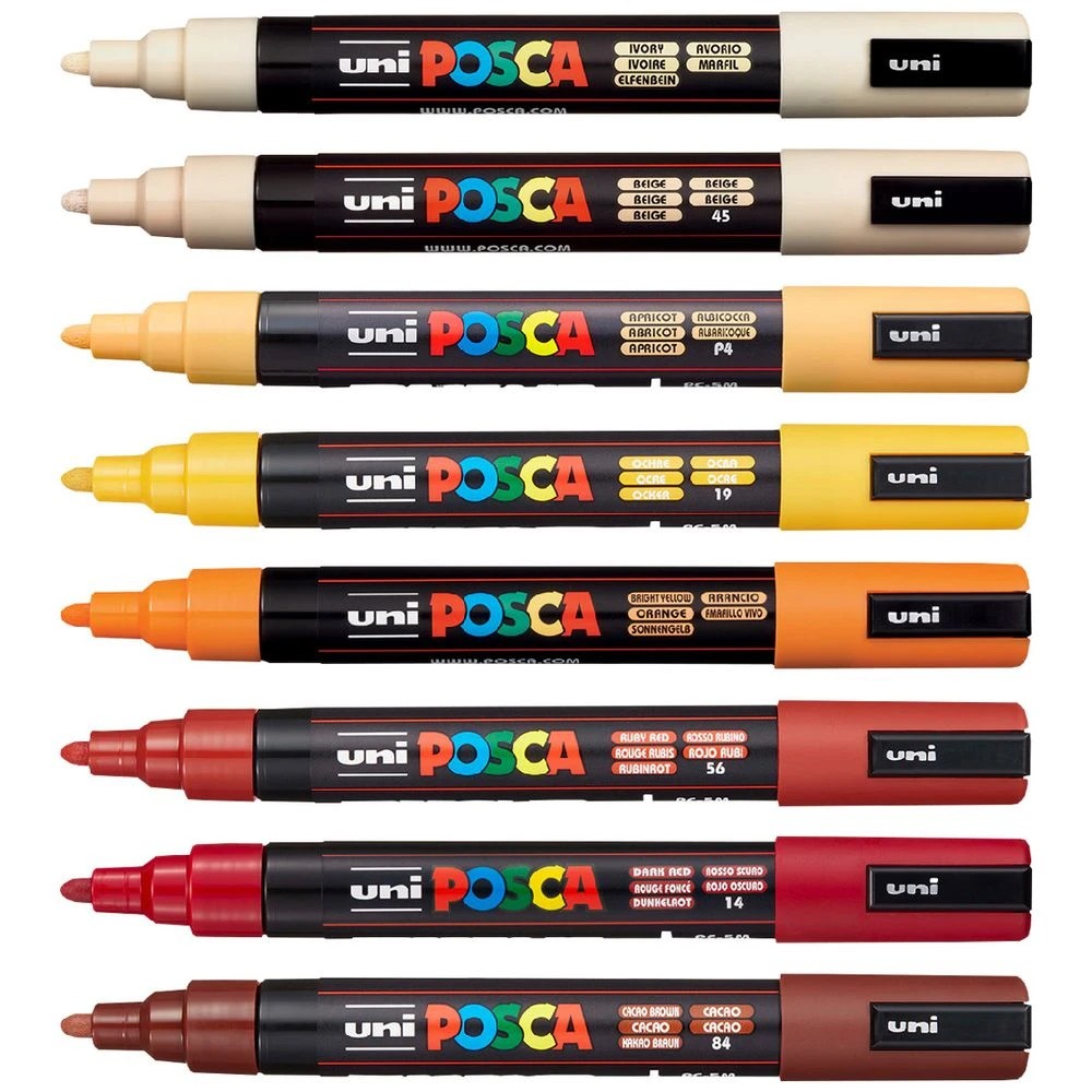 2 POSCA PC5M Paint Markers Warm Colours 8 Pack, 2 of 3
