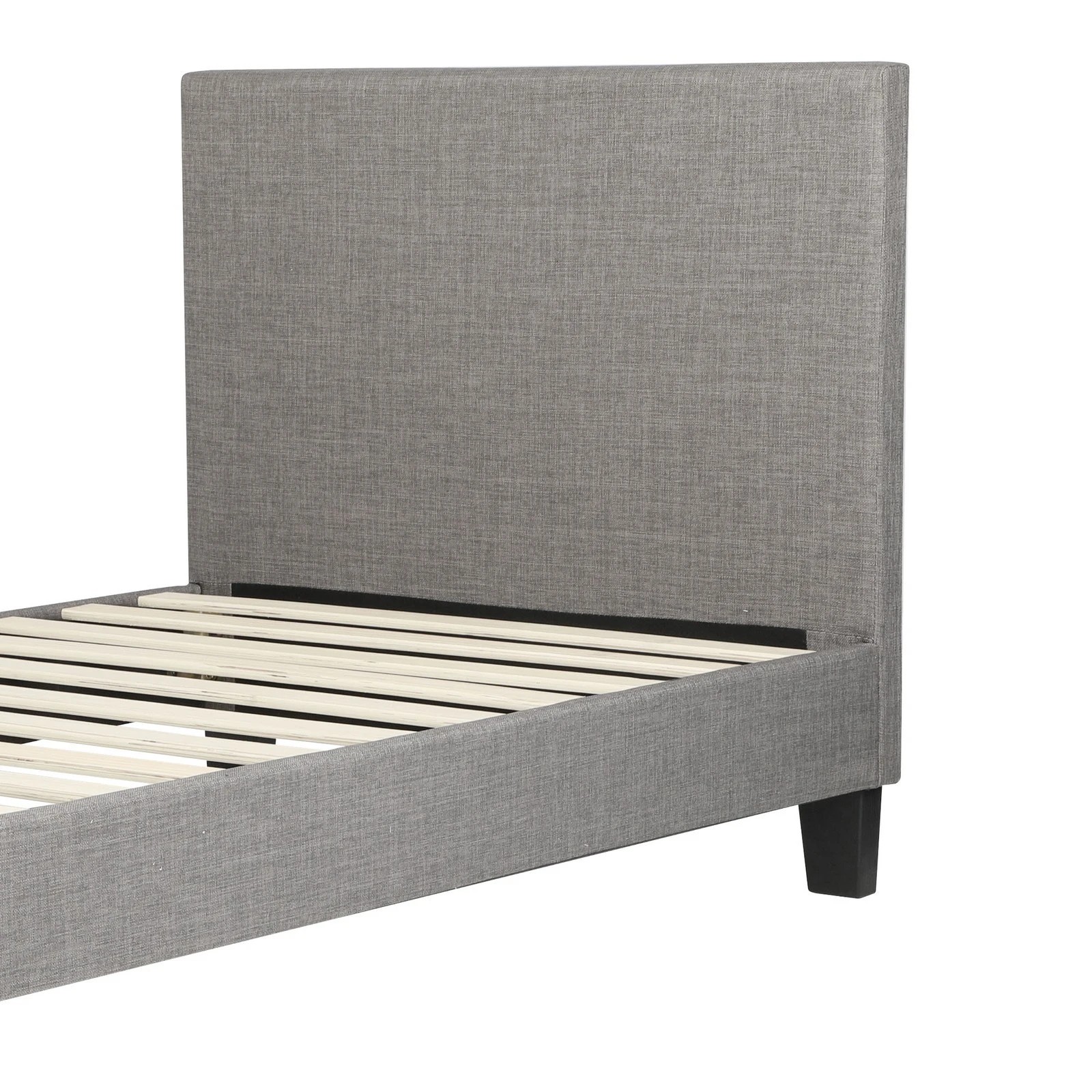 8 Oikiture Bed Frame Single Size Wooden Slats Fabric - Grey, 8 of 10