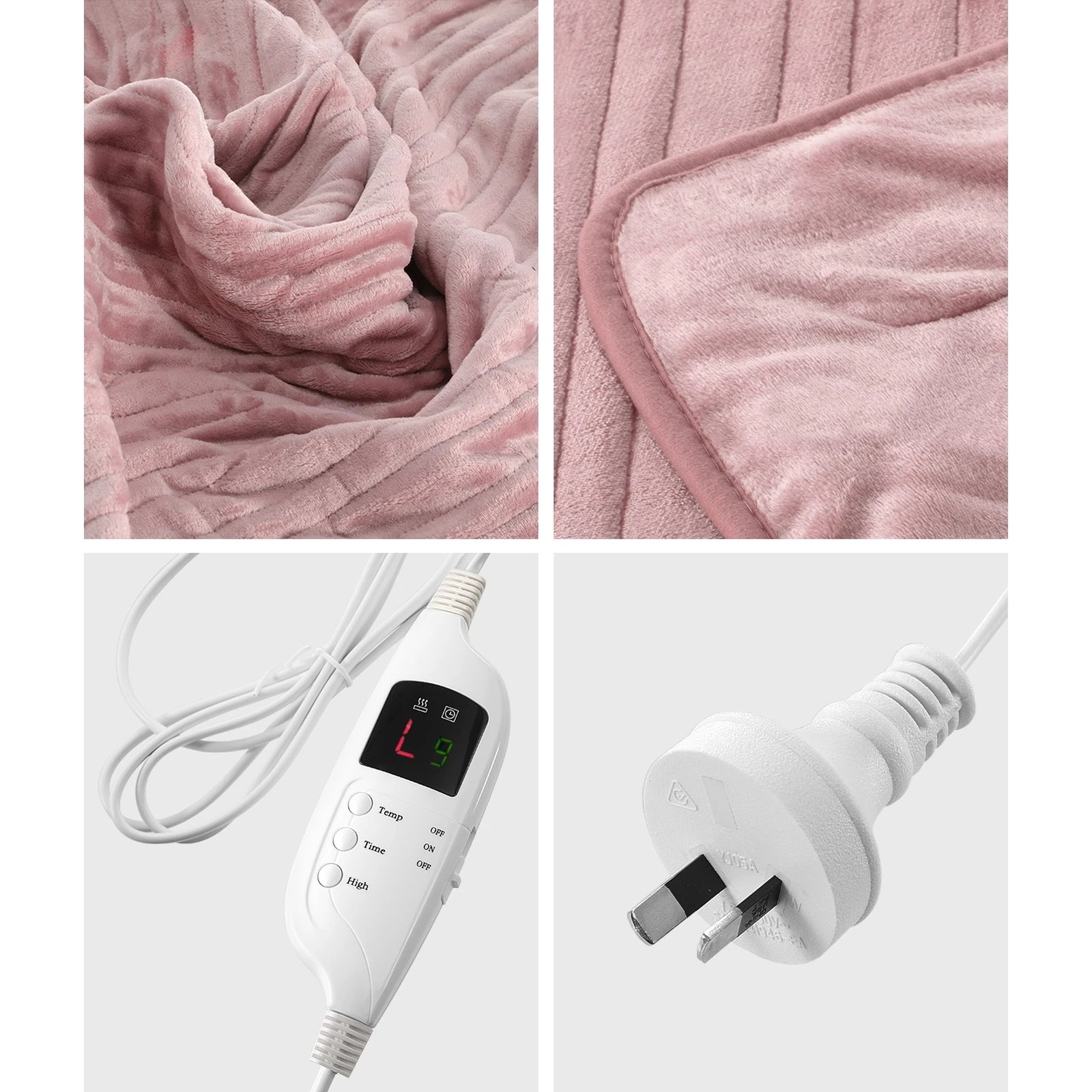 7 Bedra Bedding Washable Electric Heated Throw Rug Flannel Snuggle Blanket Winter - Single Bed - Pink, 7 of 10
