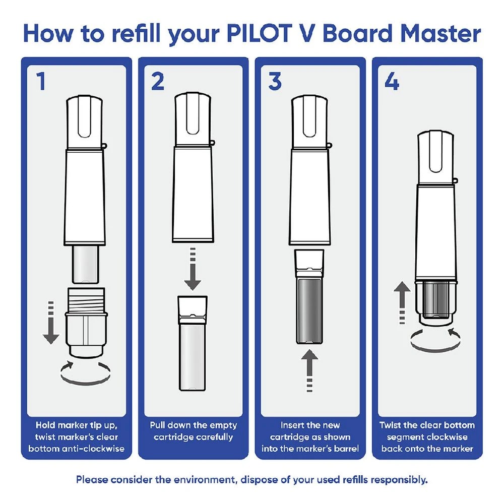 4 PILOT V Board Master Whiteboard Marker Refill Orange, 4 of 4