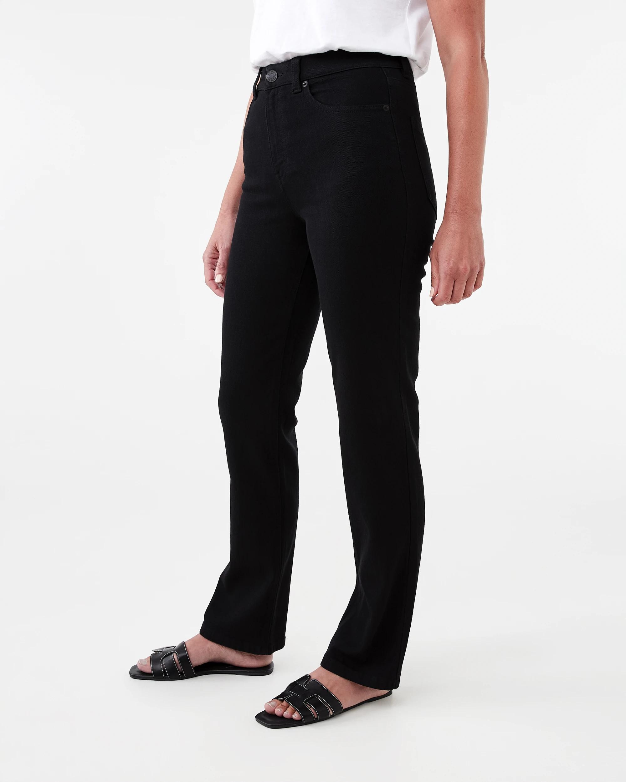 3 High Rise Straight Leg Jeans Black Wash, 3 of 8