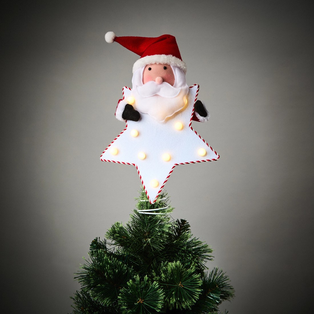 1 LED Light Up Santa Tree Topper, 1 of 7