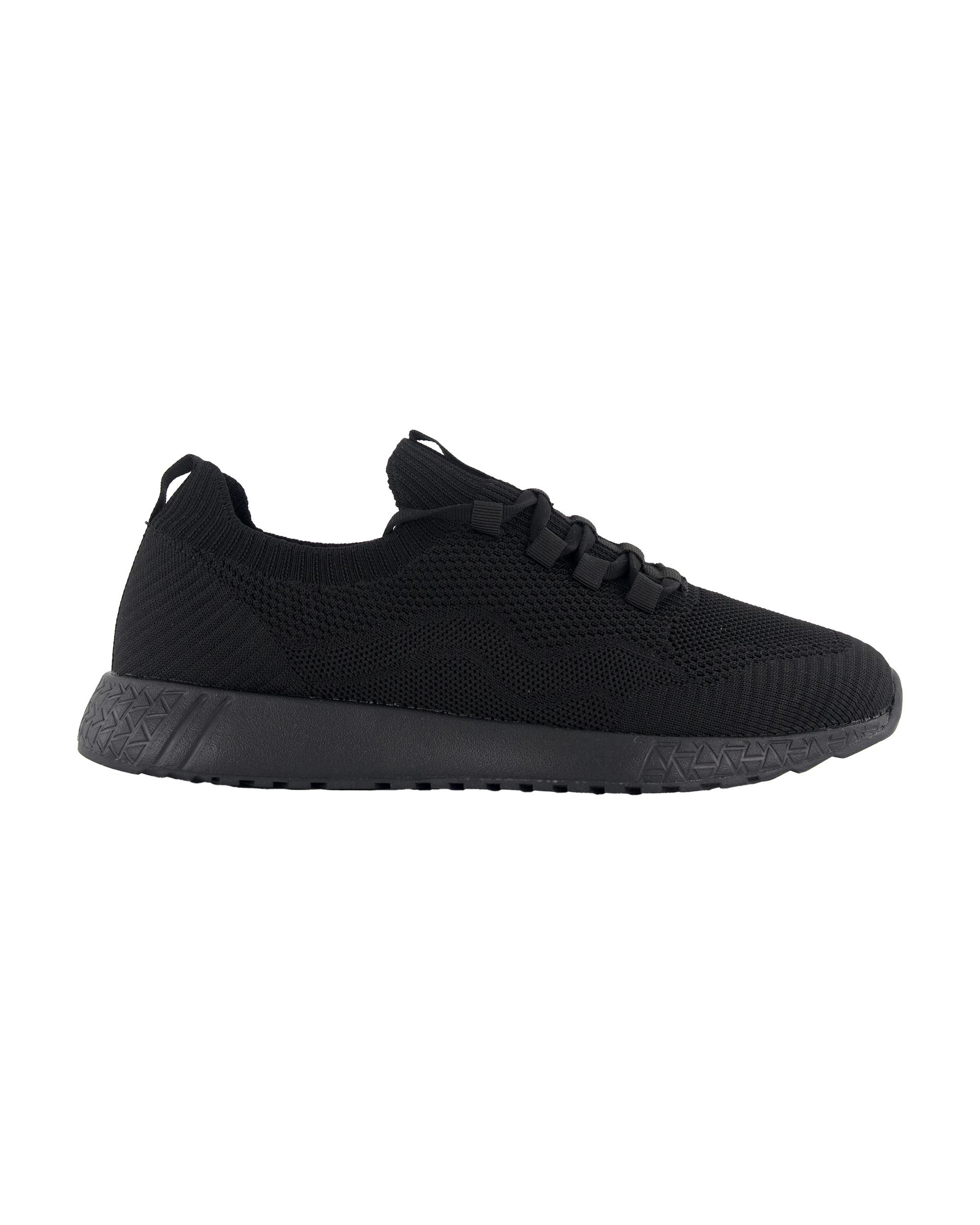 1 Knitted Lace Up Sneakers Black, 1 of 5