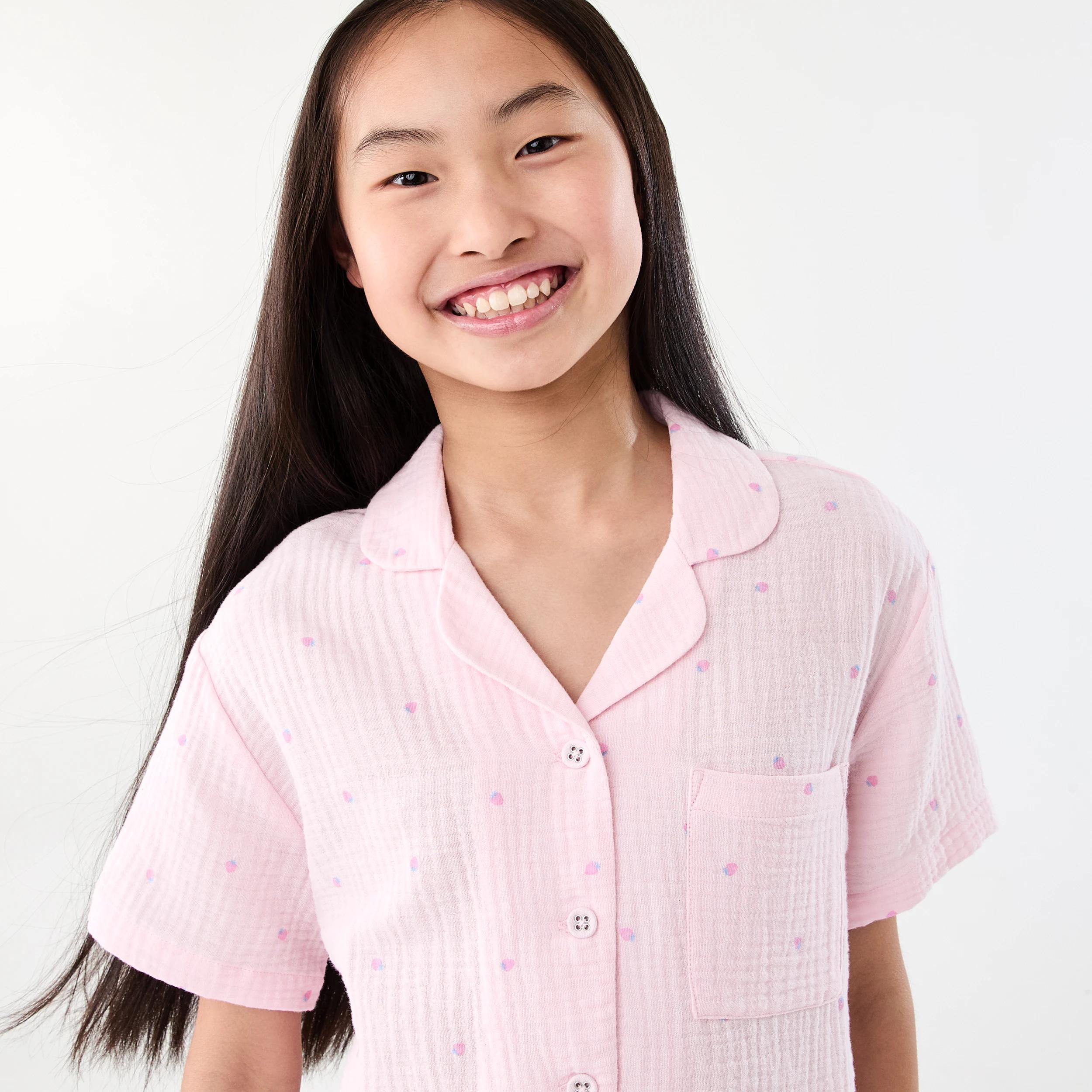 3 Short Sleeve Woven Pyjama Set PINK STRAWBERRY, 3 of 8