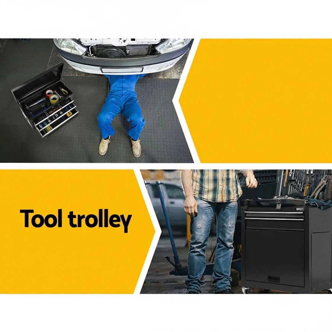 5 Giantz 7 Drawer Tool Box Cabinet Chest Trolley Toolbox Garage Storage - Black, 5 of 7