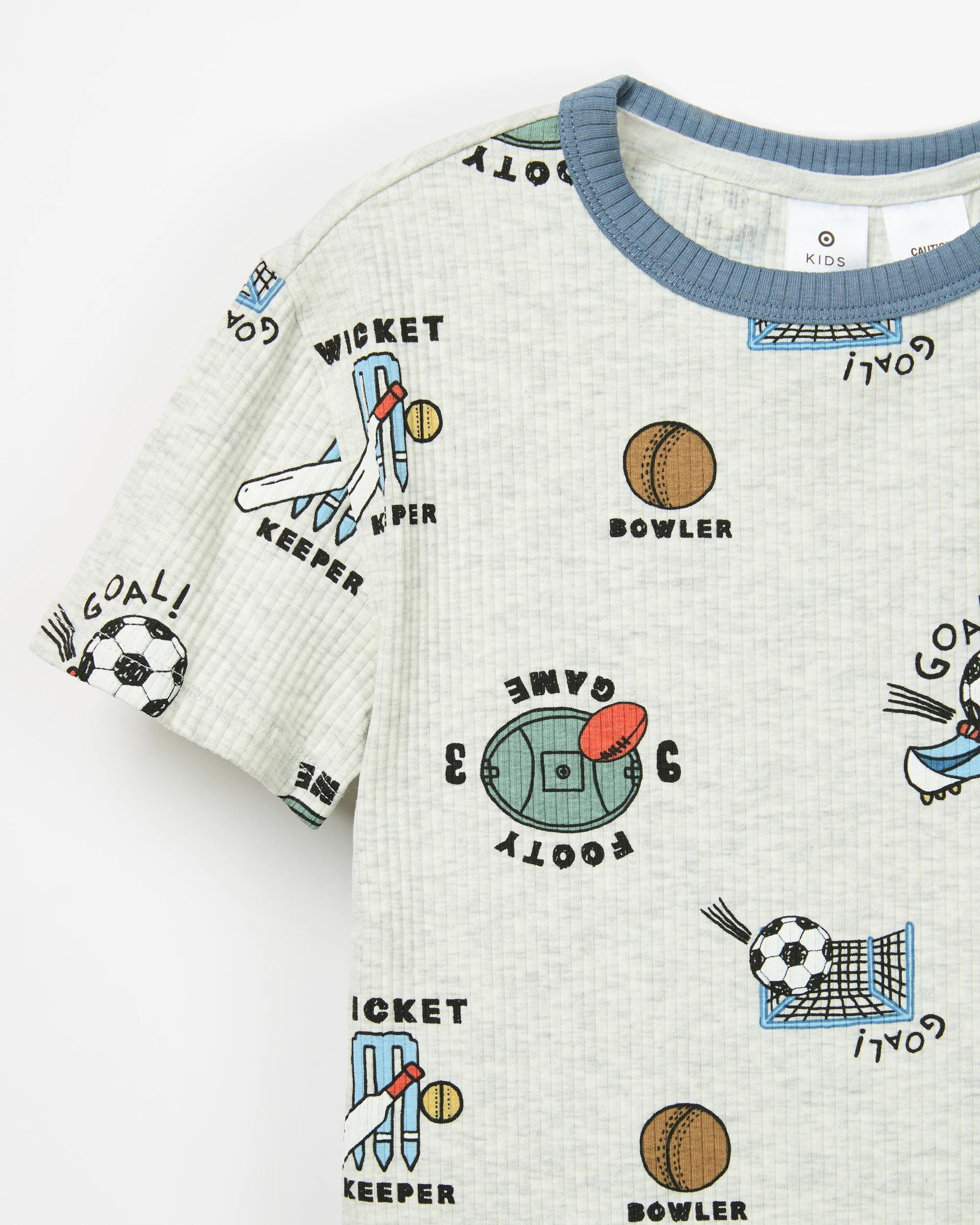 2 Target Kids Australian Cotton-blend Rib Short Pyjama Set — Navy Monster Truck GREY MARLE SPORTS, 2 of 4