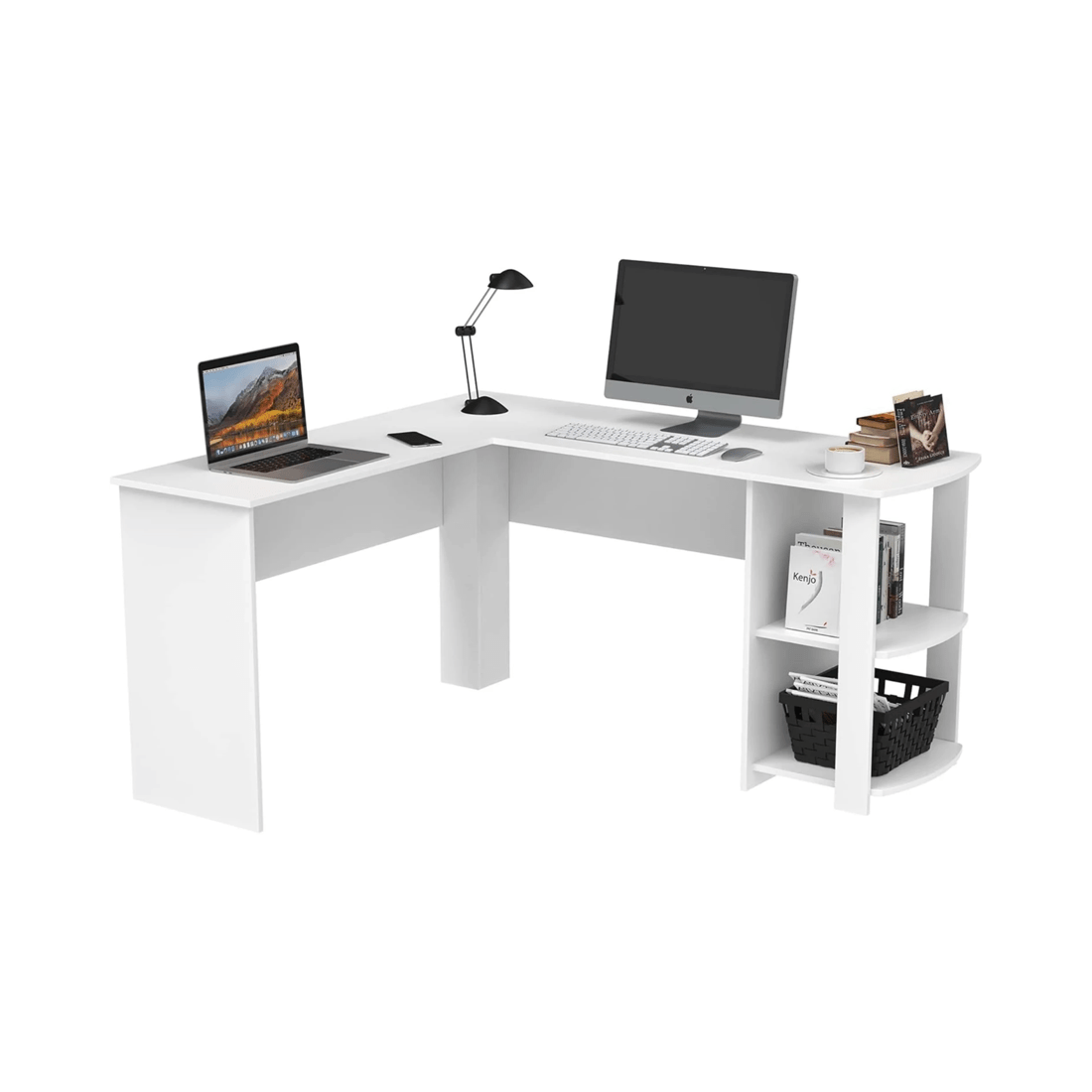 1 Advwin Computer Desk L Shaped Office Desk Corner Study Table, 1 of 8