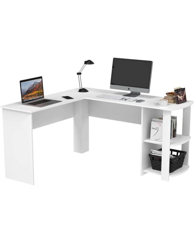 Advwin Computer Desk L Shaped Office Desk Corner Study T