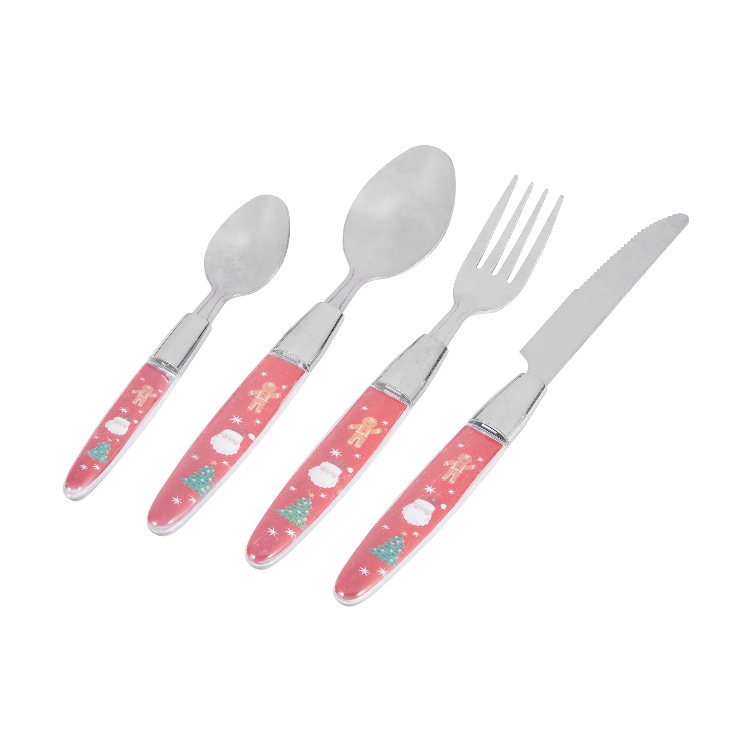 1 16 Piece Red Christmas Cutlery Set, 1 of 3