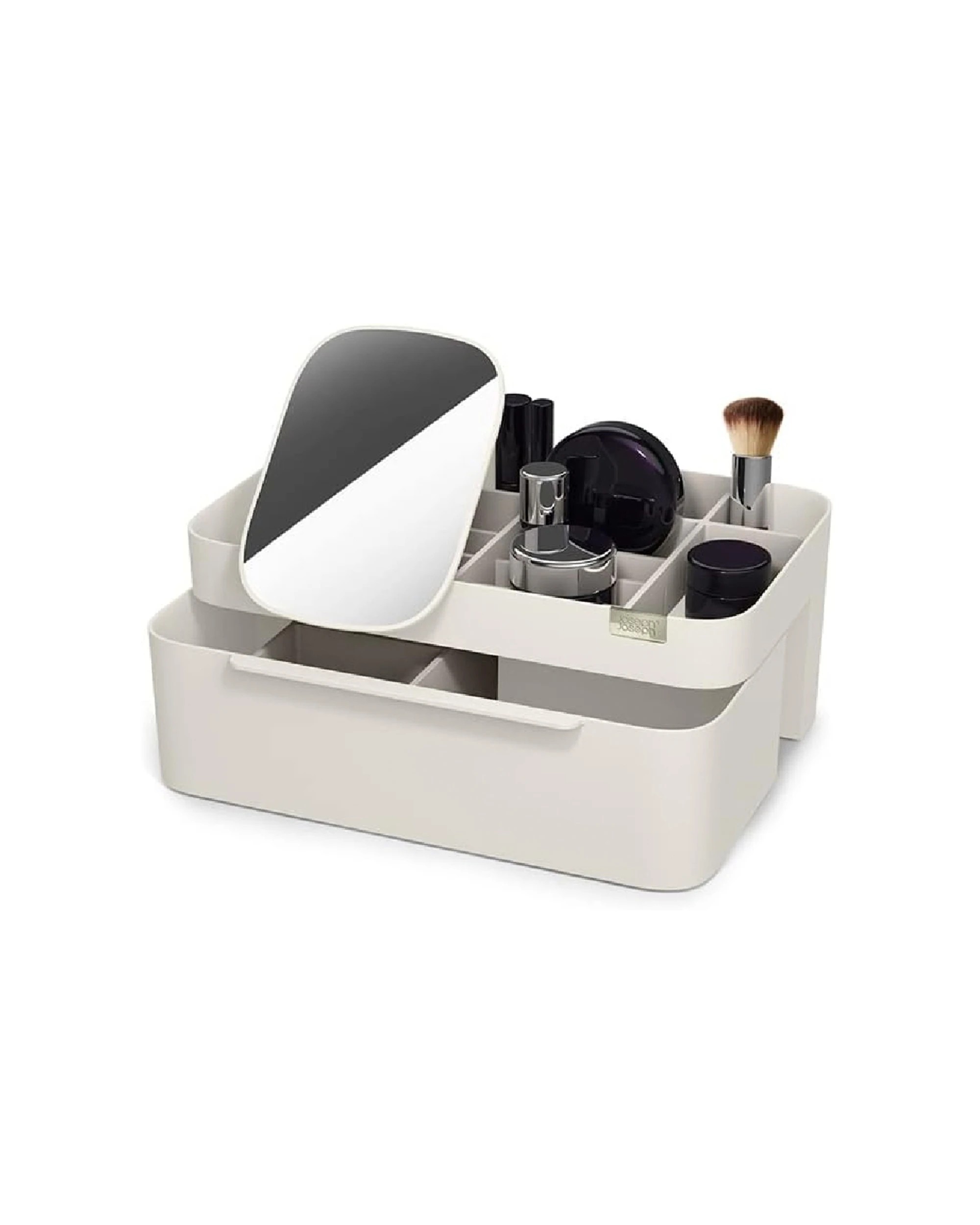 1 Joseph Joseph Viva Large Cosmetic Organiser With Removable Mirror - White, 1 of 4