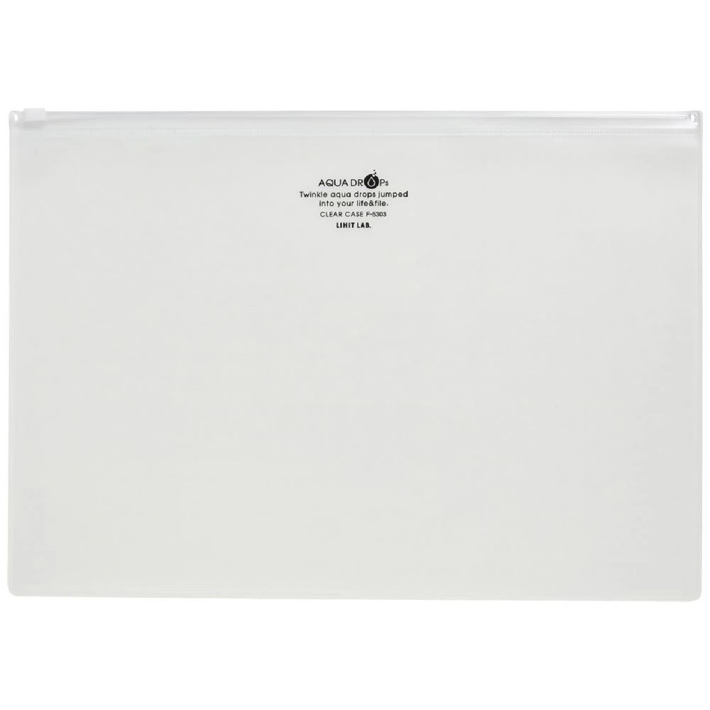 1 Aqua Drops Zip Open Document Wallet A4 Clear, 1 of 2