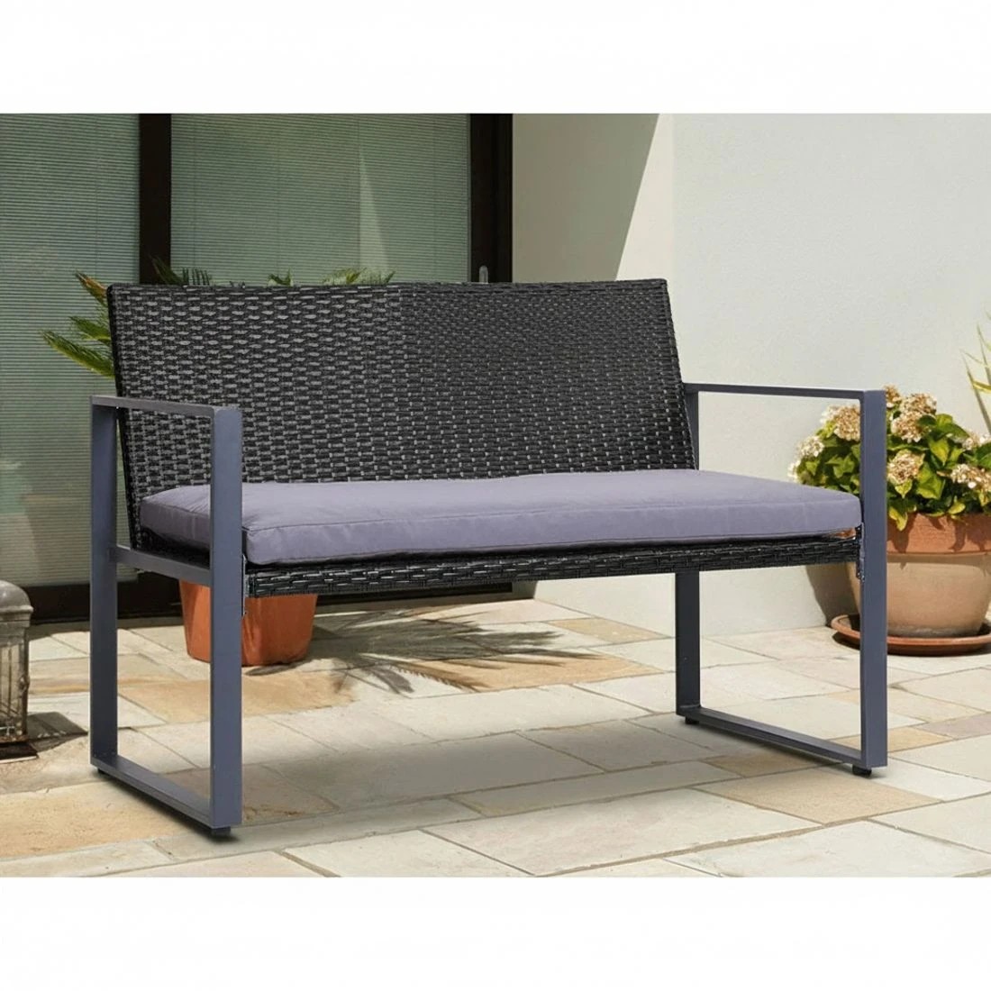 3 Gardeon 4 PCS Outdoor Sofa Set Rattan Furniture with Storage Cover Chairs - Black, 3 of 5