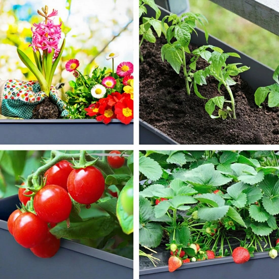 4 Green Fingers Raised Garden Bed x2 Elevated 100X40X80cm Planter Box Raised Container Herb - Grey, 4 of 7