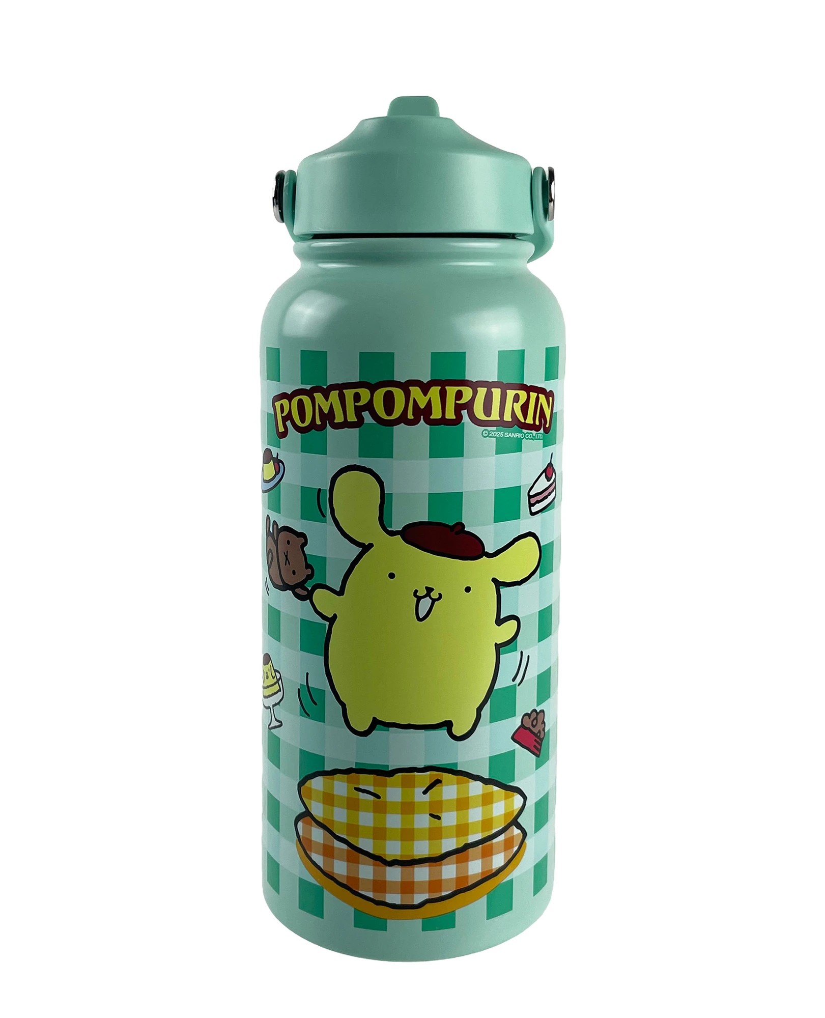 1 946ml Hello Kitty Pompompurin Teal Stainless Steel Cylindrical Drink Bottle, 1 of 5