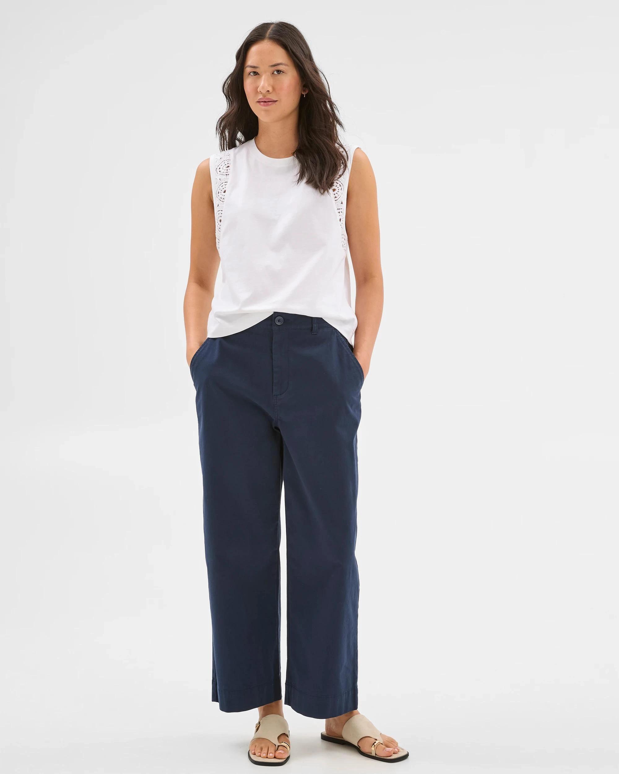 1 Target Australian Cotton Sleeveless Crochet Tank Top WHITE, 1 of 5