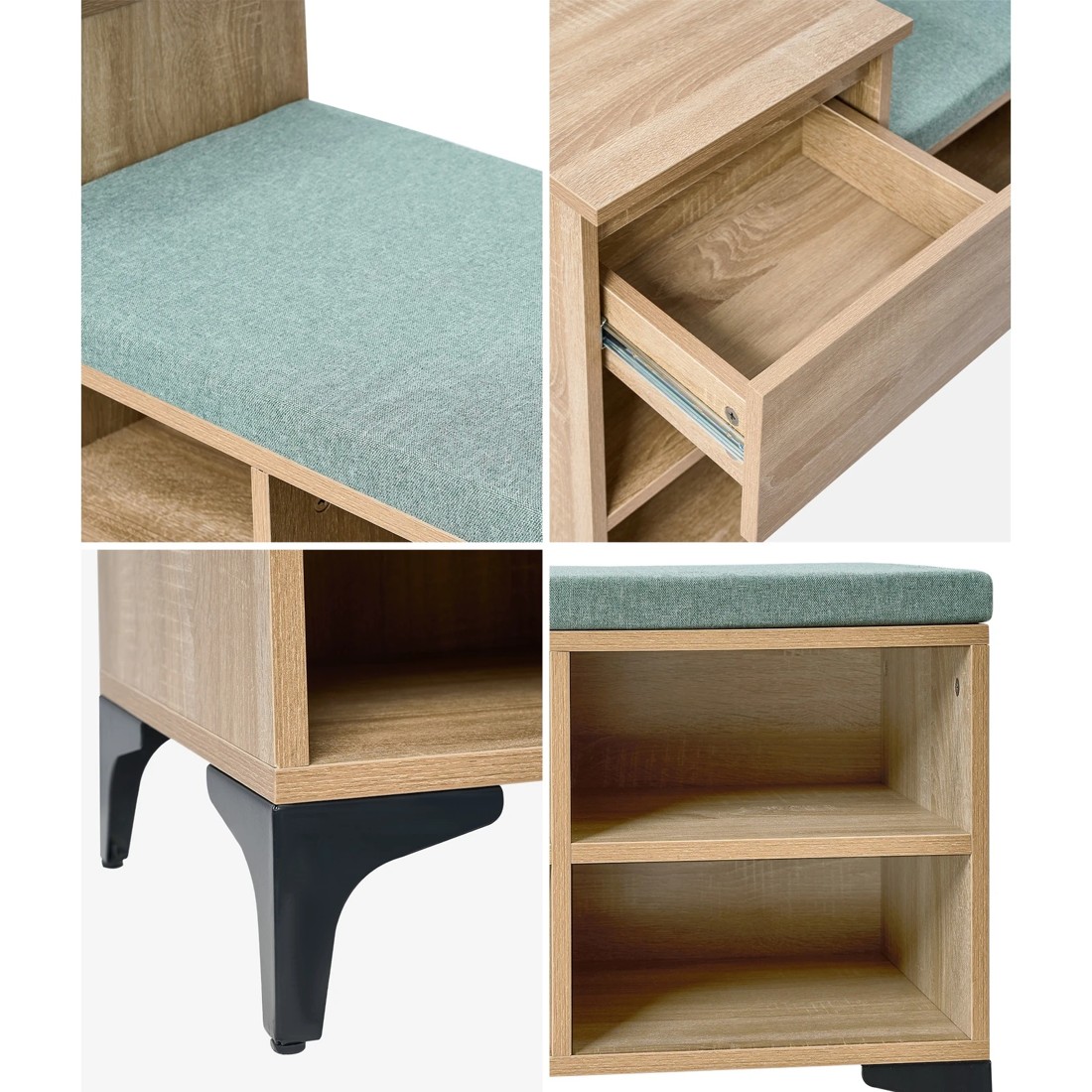 3 Oikiture Shoe Cabinet Bench Storage Organiser Drawer 6 Shelves Polyester Seat
 - Multi, 3 of 9