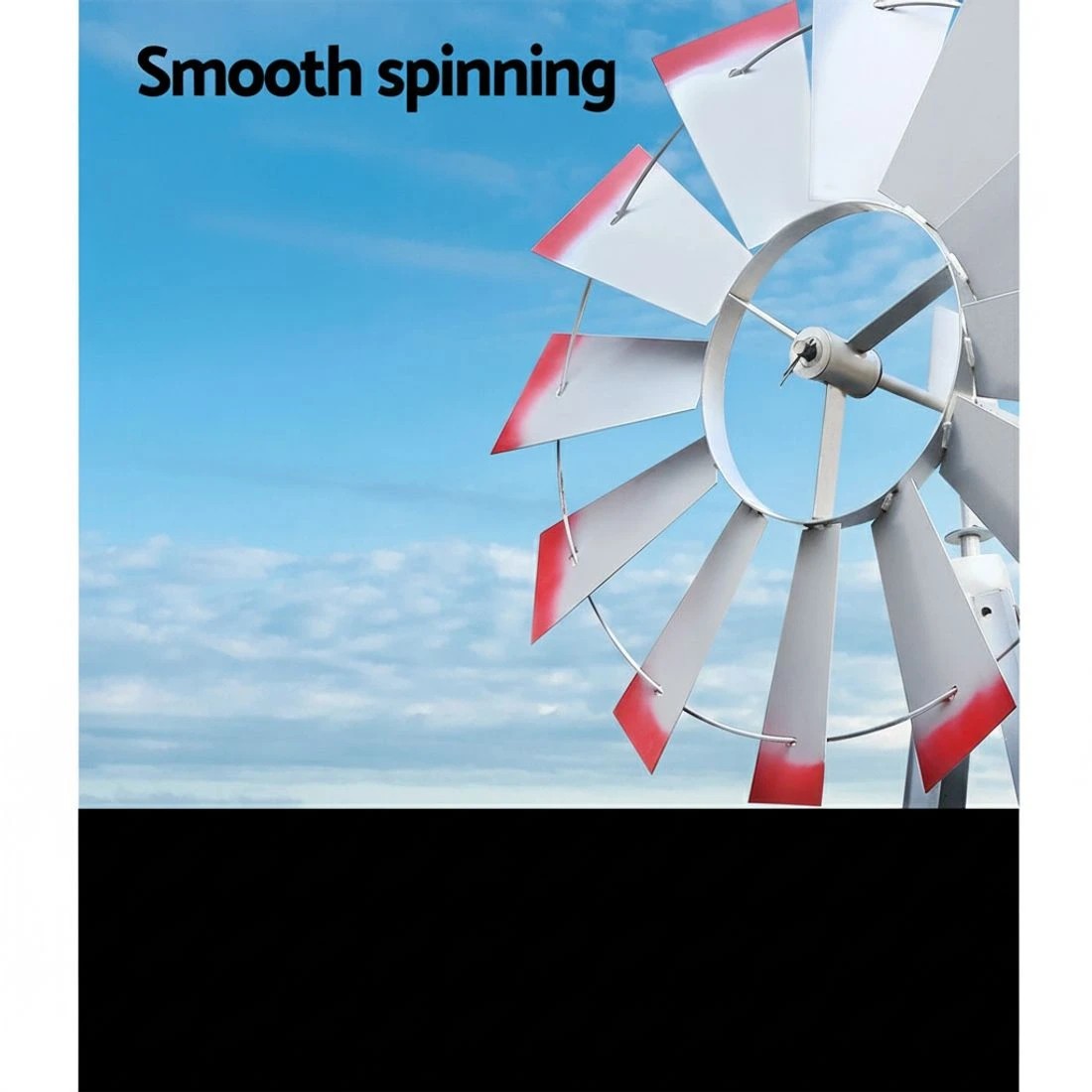 4 Gardeon Garden Windmill 6FT 186cm Metal Ornaments Outdoor Decor Ornamental - Grey, 4 of 7