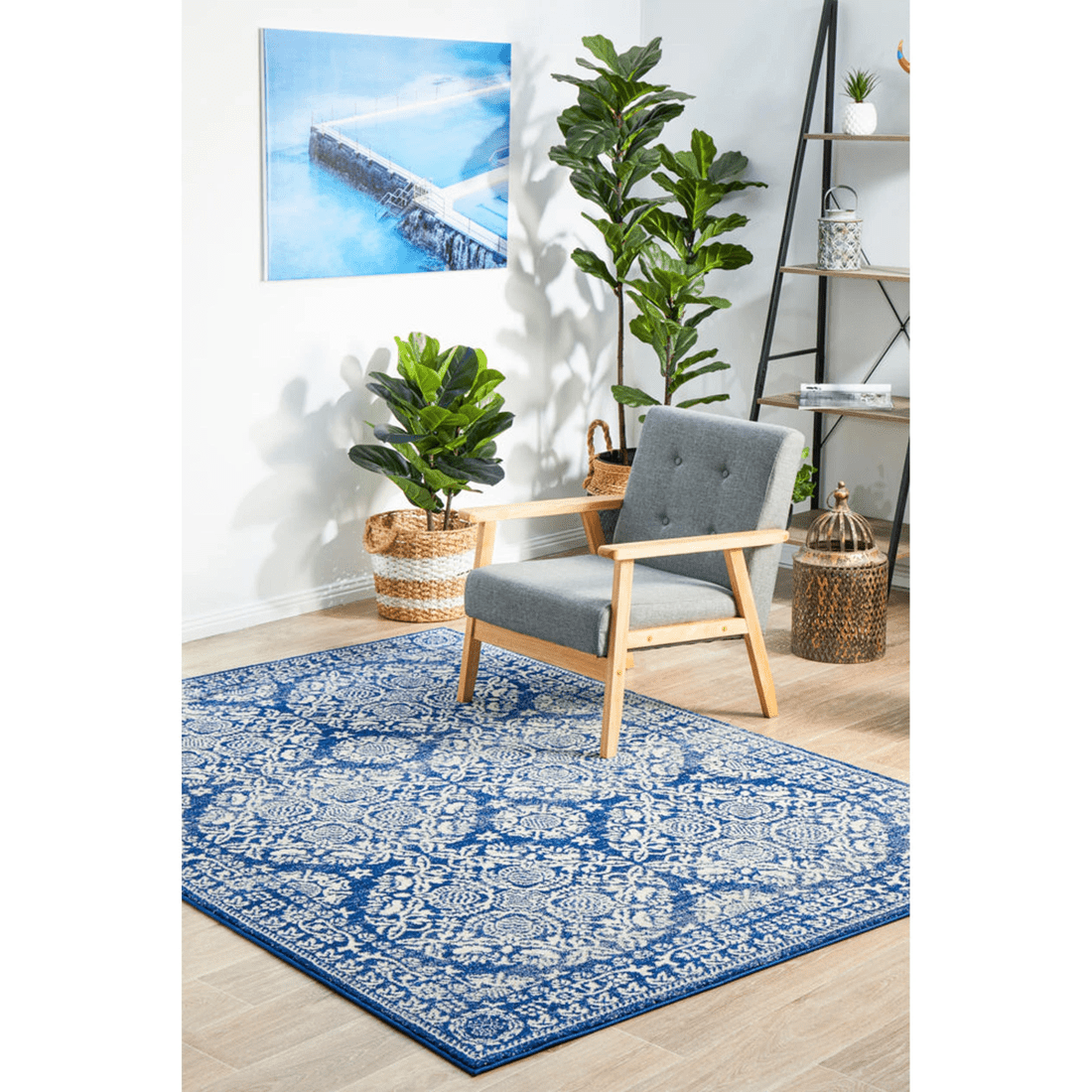 3 Rug Culture Mirage Gwyneth Transitional Navy Rug, 400x300 cm, 10mm Polypropylene, Power-Loomed - Blue, 3 of 9