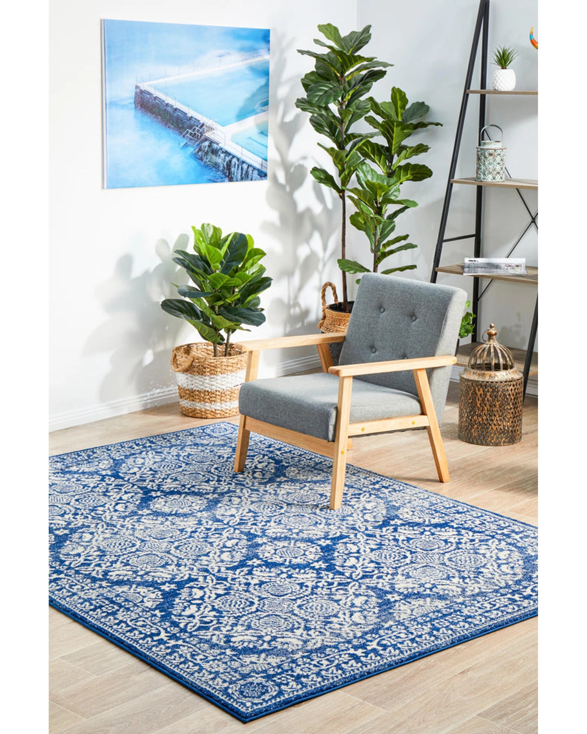 3 Rug Culture Mirage Gwyneth Transitional Navy Rug, 400x300 cm, 10mm Polypropylene, Power-Loomed - Blue, 3 of 9