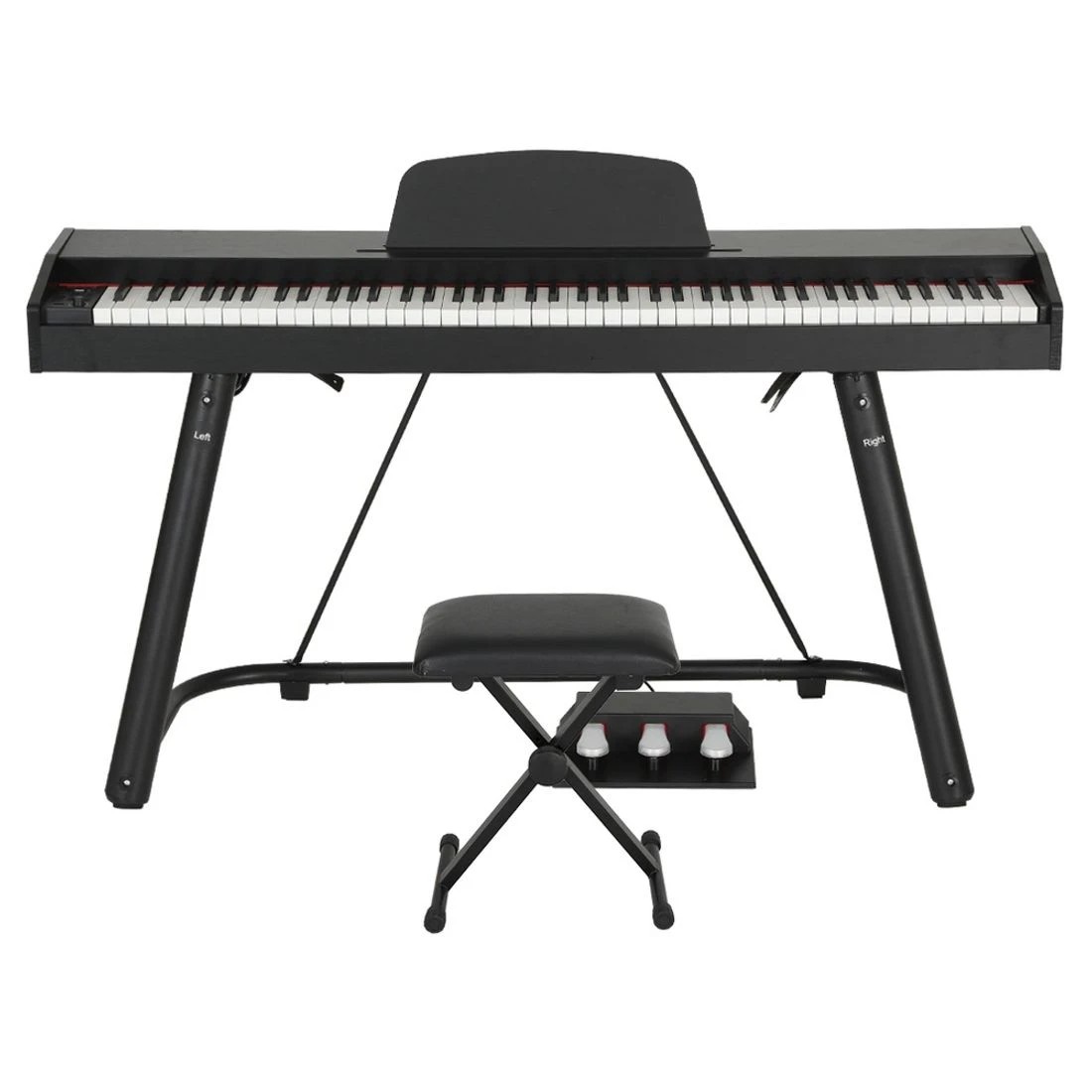 3 Alpha 88 Keys Electronic Piano Keyboard Digital Electric w/ Stand Stool Weighted - Black, 3 of 6