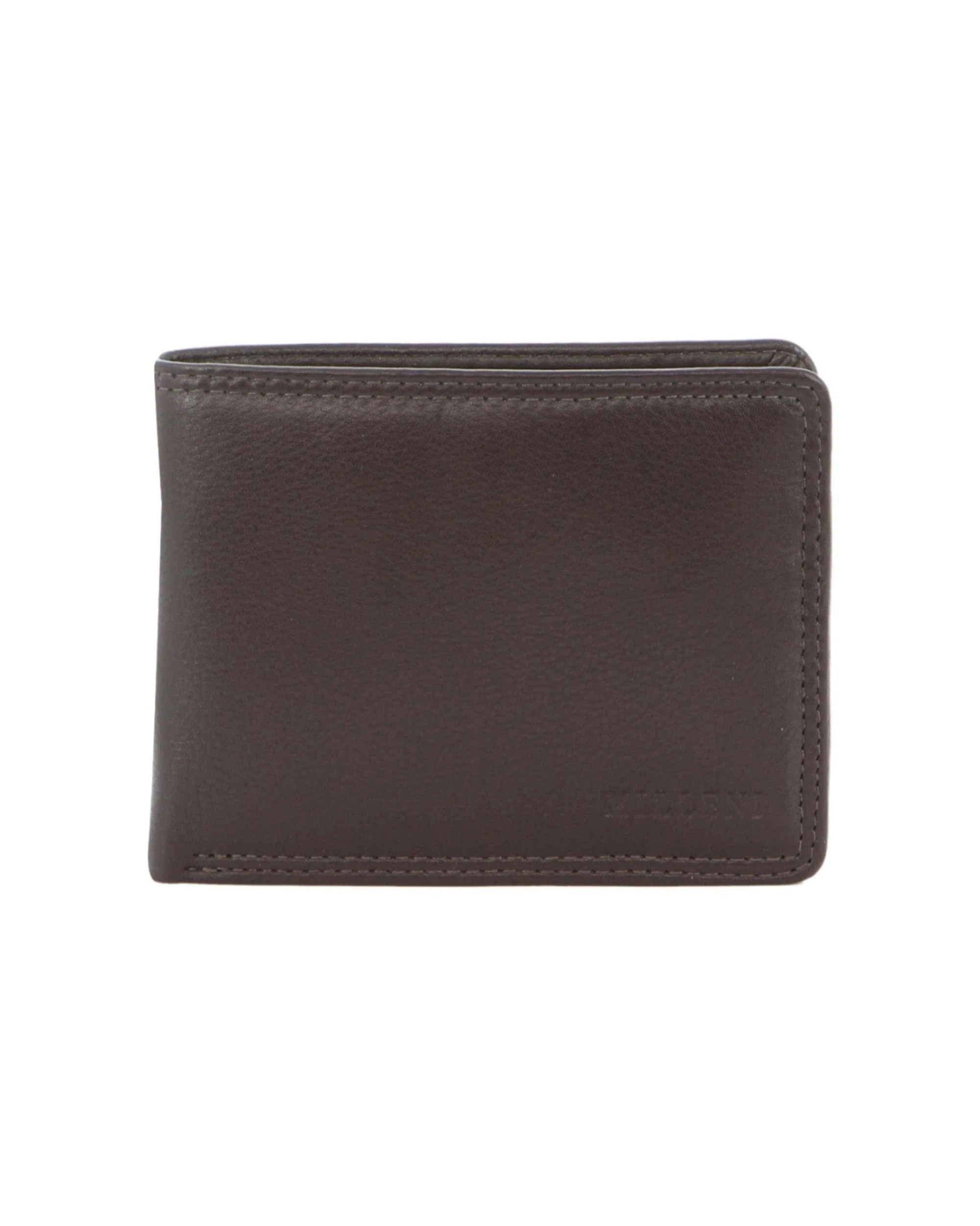 1 Milleni Men's Leather Card/Cash RFID Protected Tab Wallet 11cm - Brown, 1 of 1