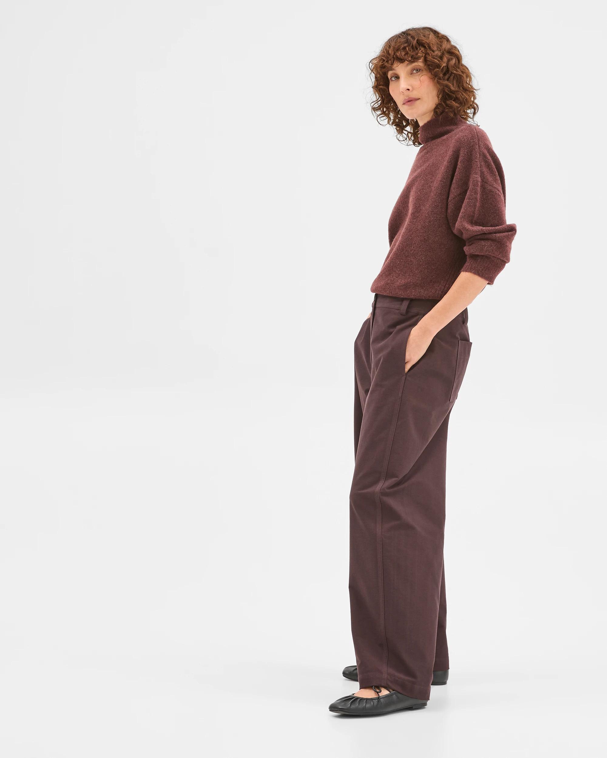 4 Target Woman Relaxed Forward Seam Barrel Leg Pants CHOCOLATE PLUM, 4 of 6