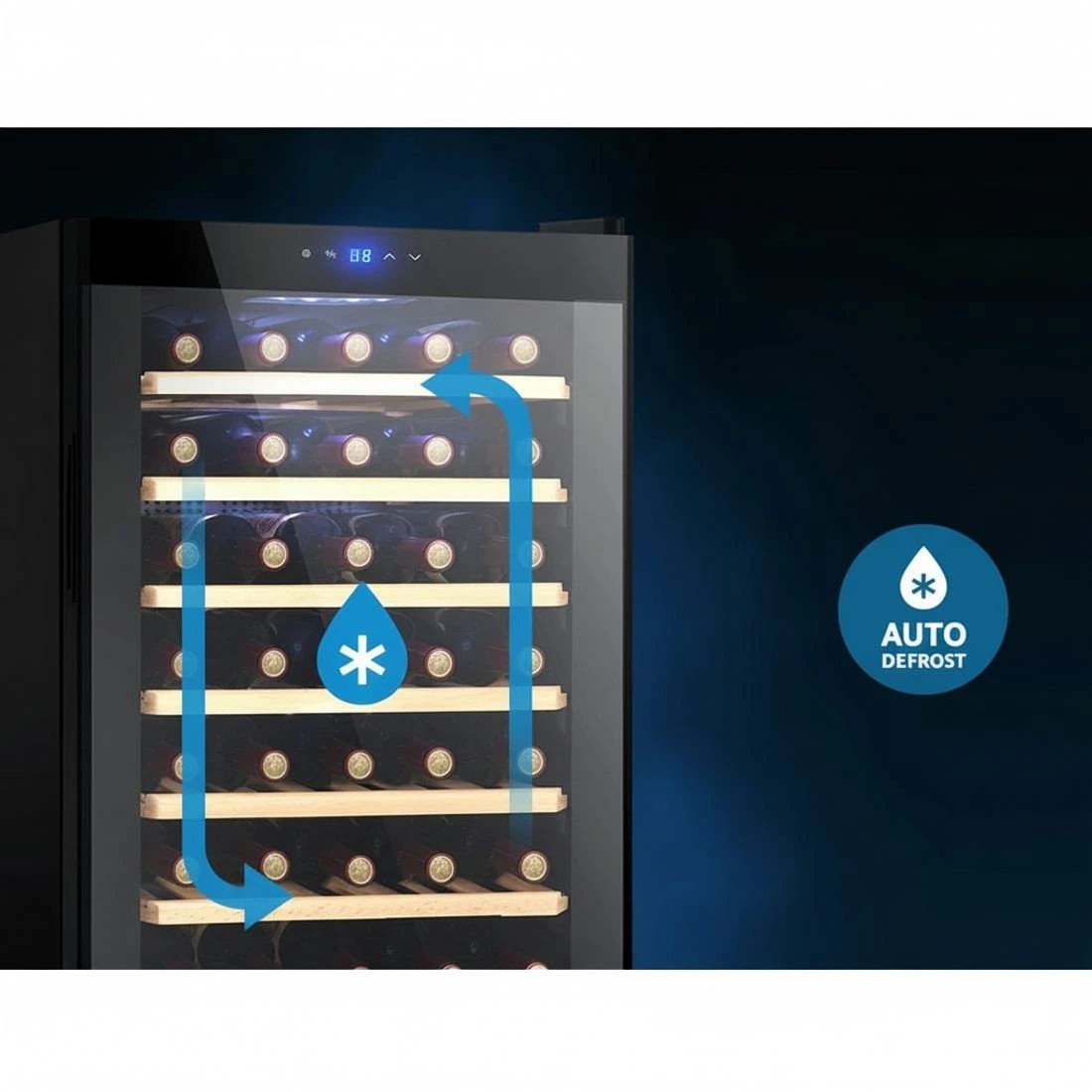 6 Devanti Wine Fridge Cooler 51 Bottles - Black, 6 of 6