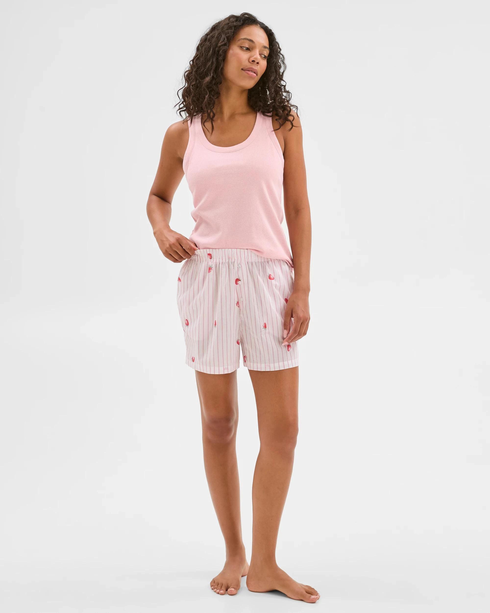 2 Target Woman Australian Cotton Womens Woven Boxer Short 2 Pack STRAWBERRY STRIPE/PINK, 2 of 10