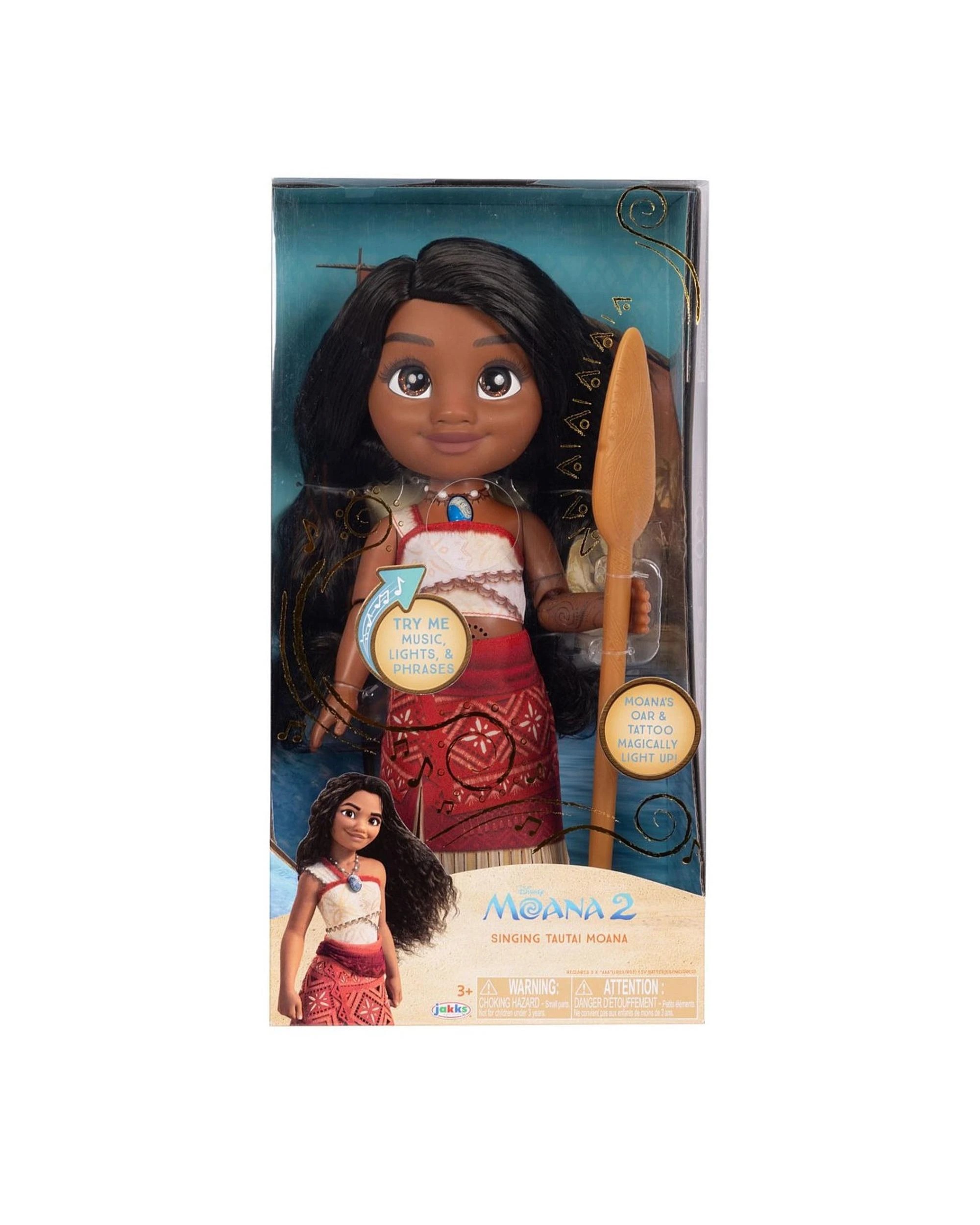 1 Disney Moana 2 Singing Tautai Moana Doll With Light-Up Oar, 1 of 7