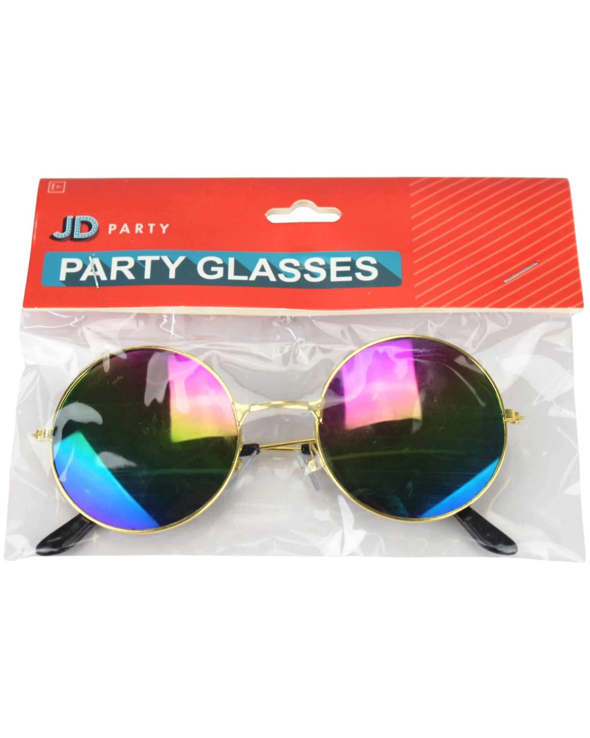 2 JD Party Adult Rainbow Round Hippie Party Glasses - One Size - Multi, 2 of 2