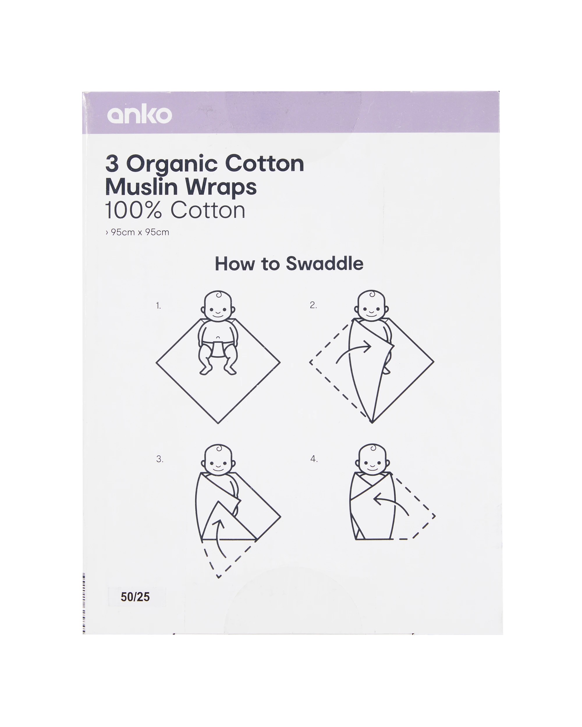 7 3 Pack Organic Cotton Muslin Wraps - Boho, 7 of 7