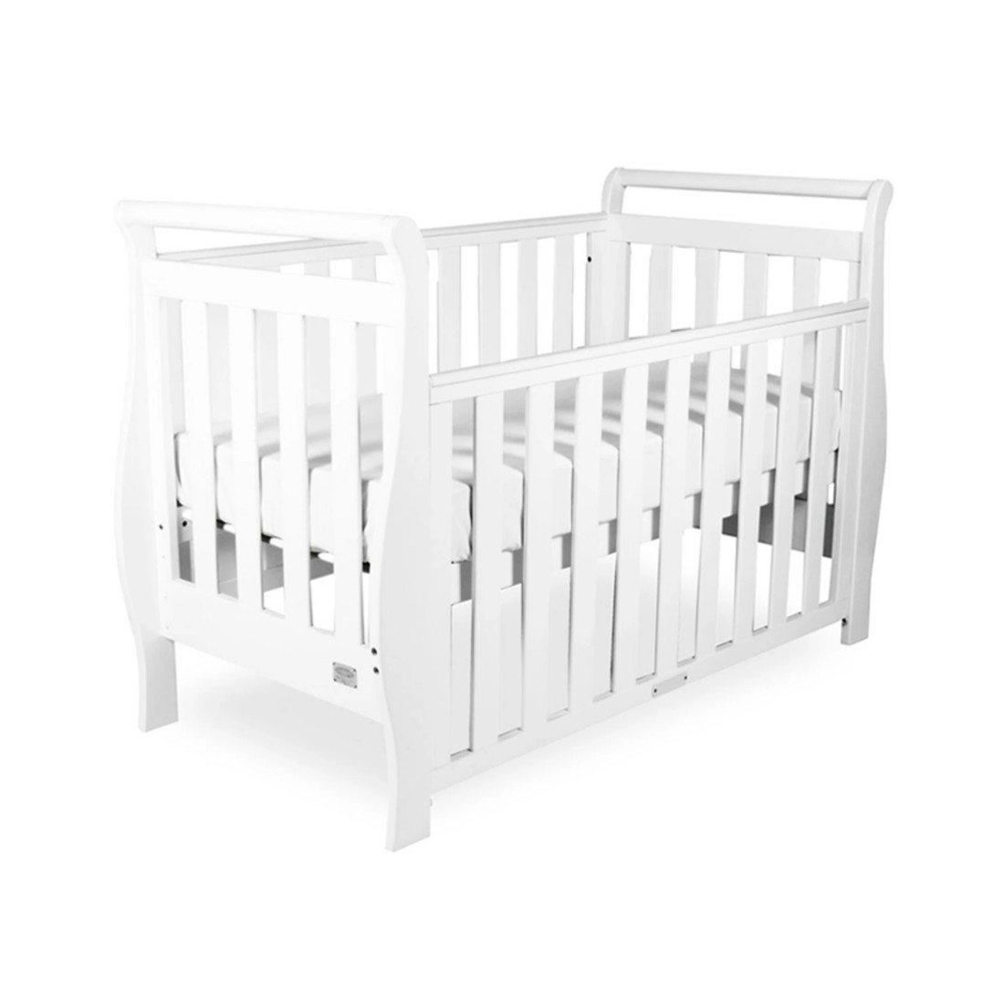 1 Babyhood Georgia Sleigh Cot Luxx - White, 1 of 6