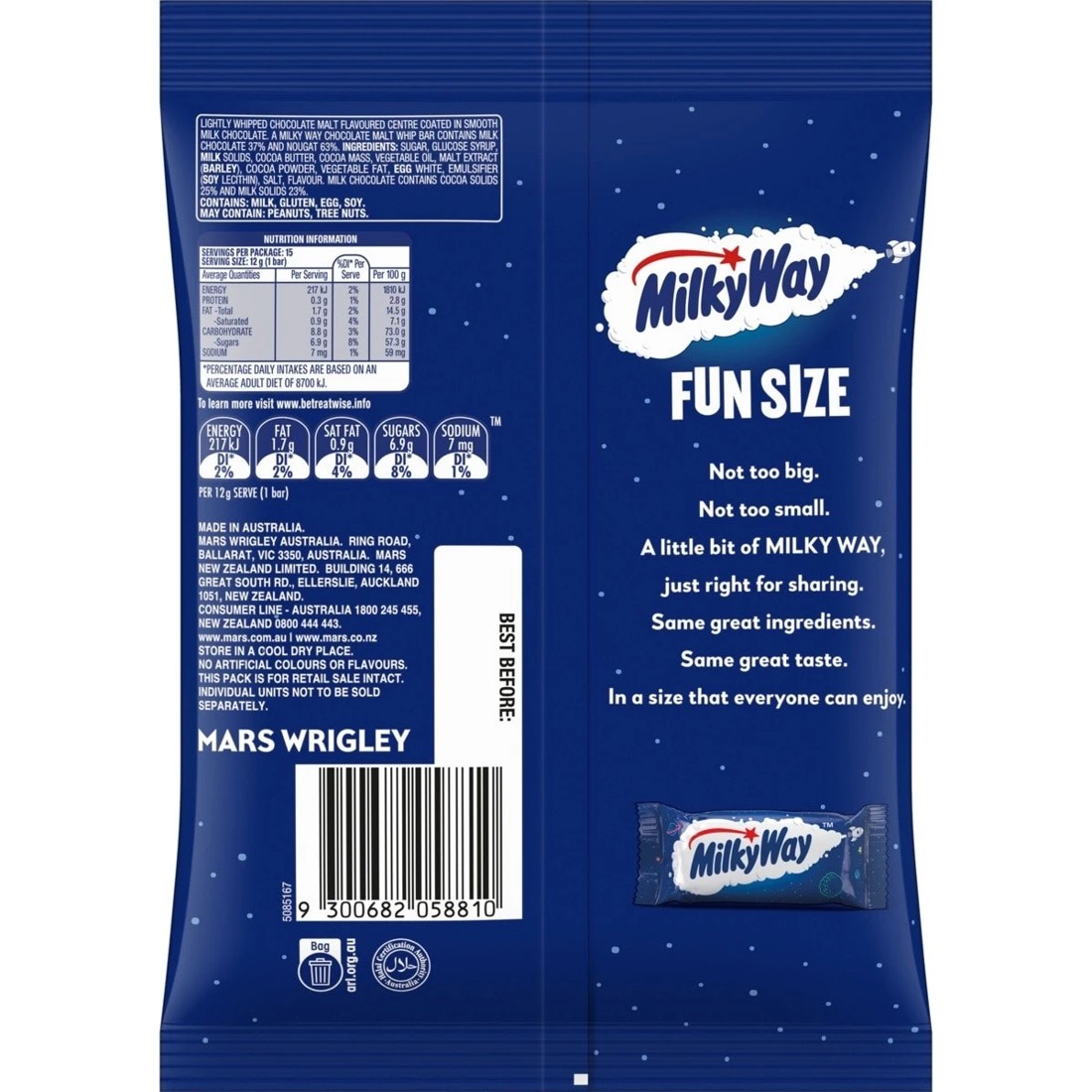 2 Milky Way 15 Piece Fun Size Chocolate Party Share Pack 180g, 2 of 5