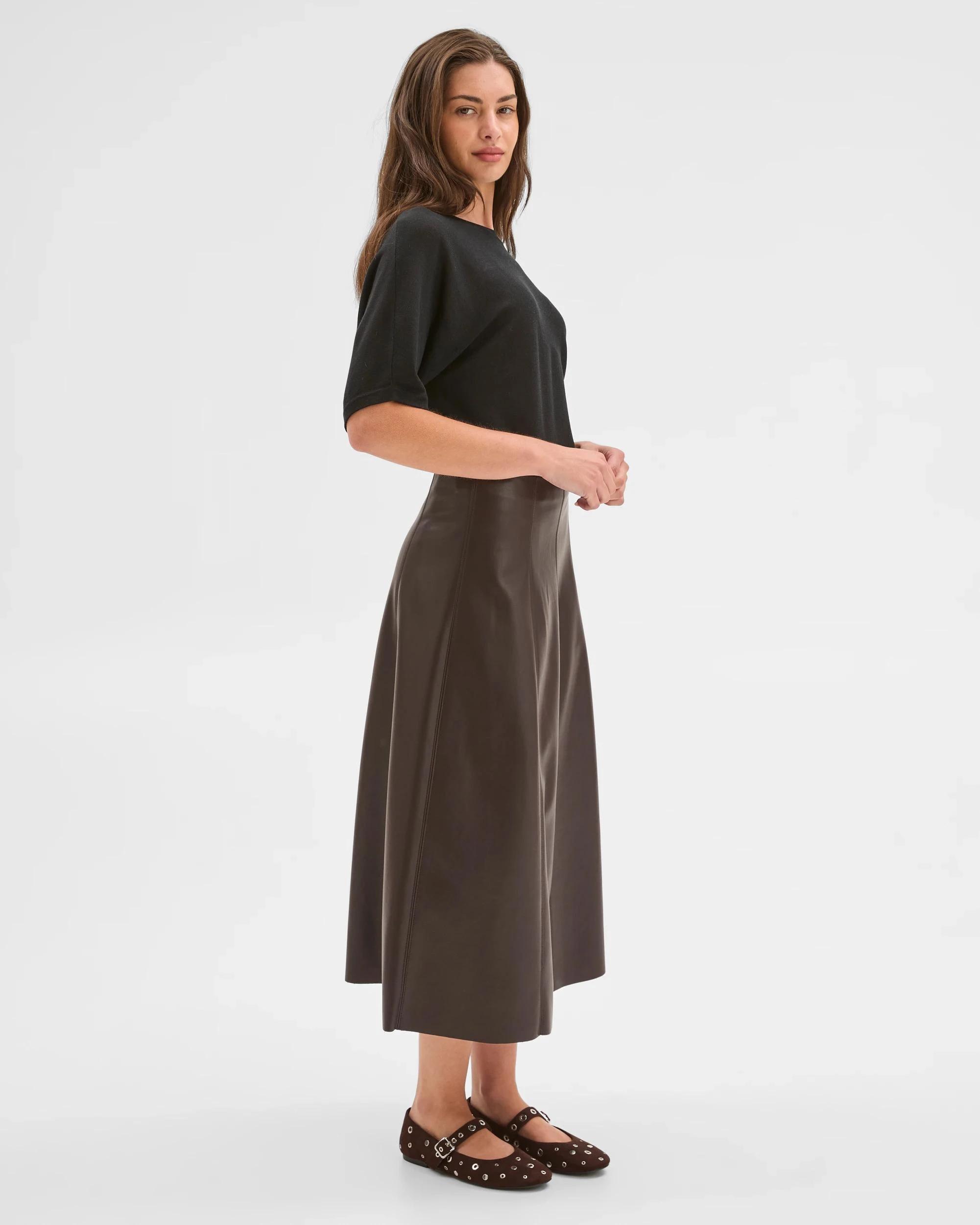 6 Target Petites Petites PU Panel A-Line Skirt DARK CHOCOLATE, 6 of 6