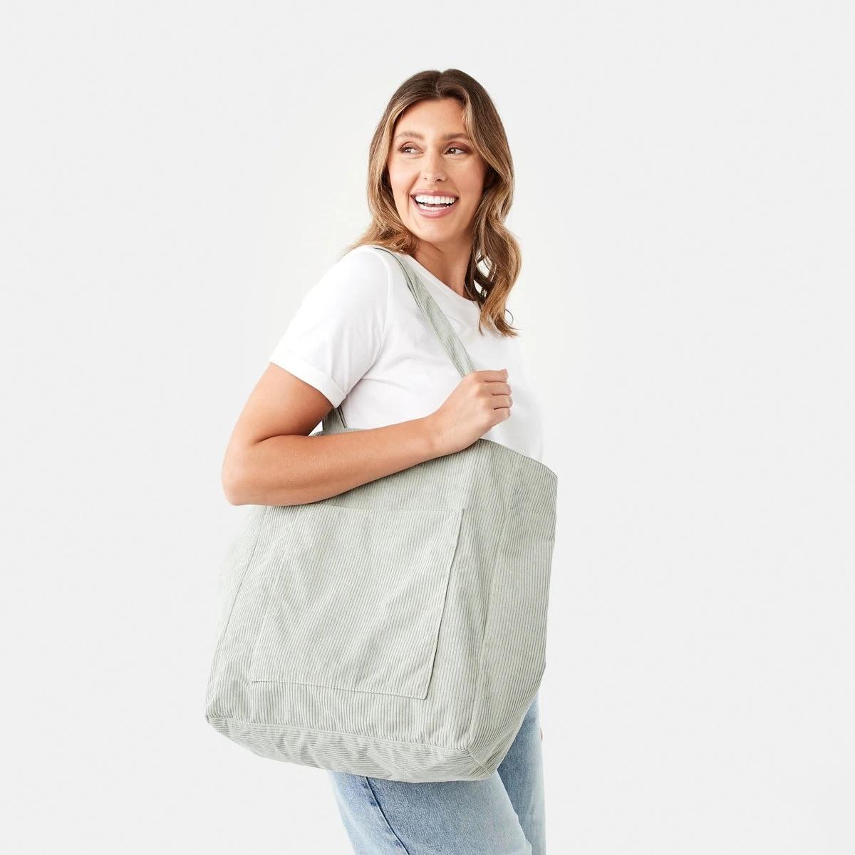 5 Corduroy Tote Bag Soft Khaki, 5 of 5