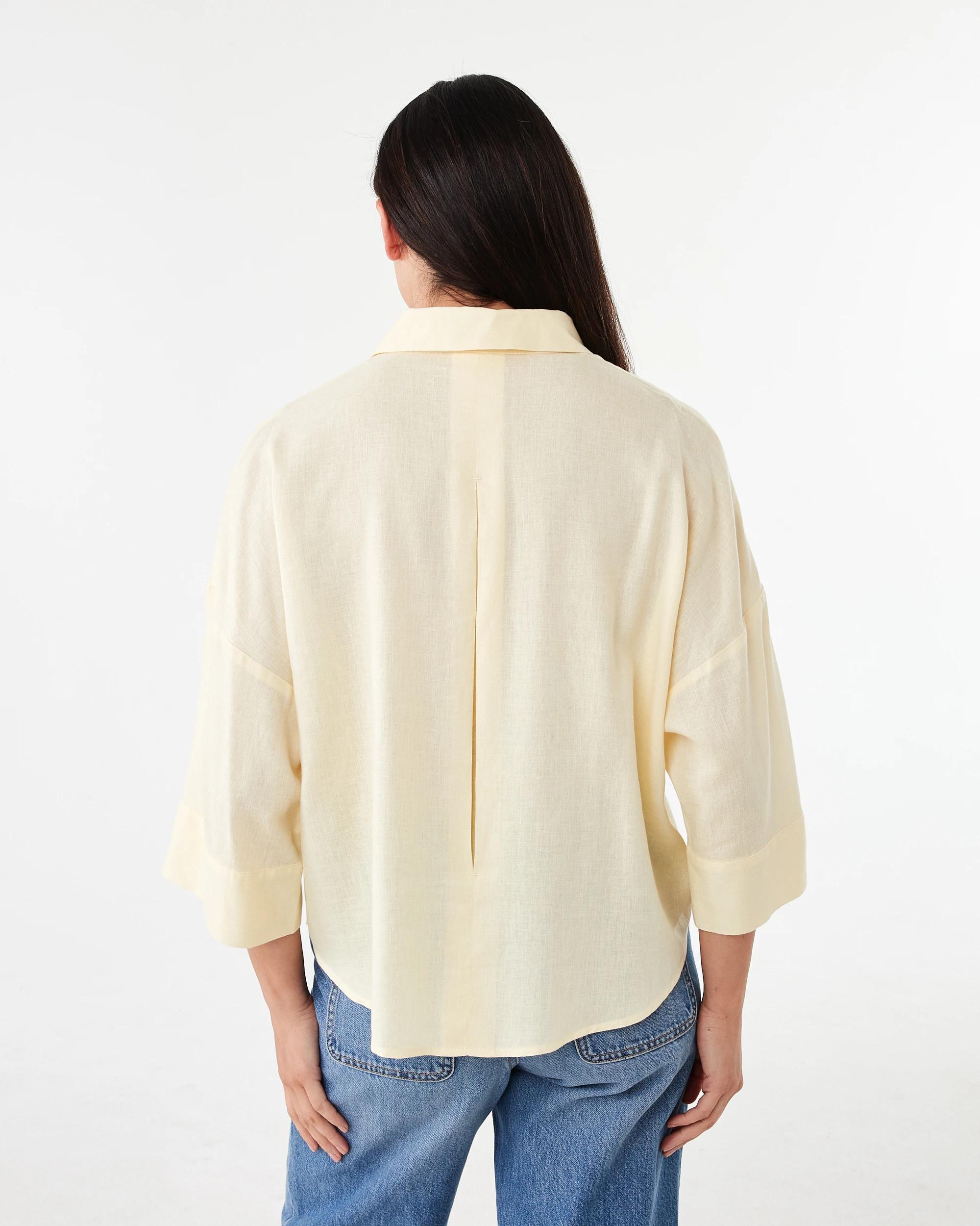 3 Long Sleeve V-Neck Dolman Shirt Fln Yellow, 3 of 8
