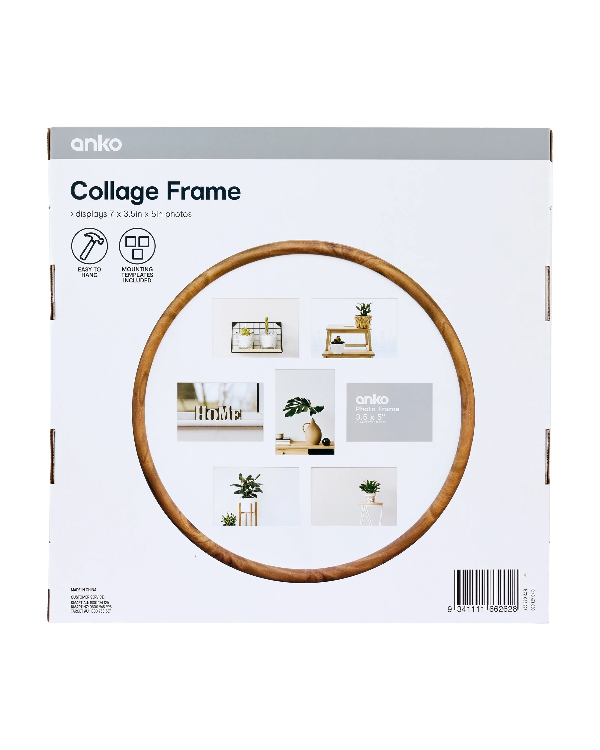 6 Collage Photo Frame - 3.5in. x 5in., Natural, 6 of 6